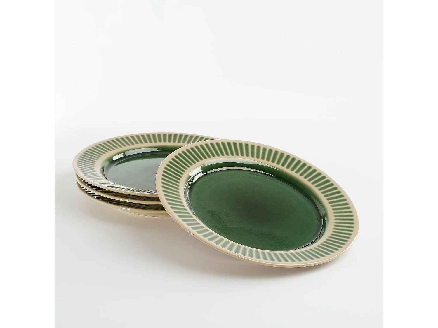 Plato llano de Cerámica - 3 x 27 - Verde - ELICE