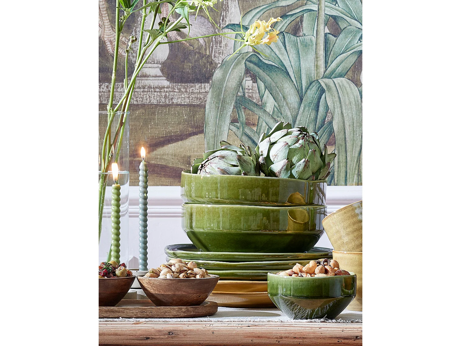 Bol en céramique - 22.5 x 22.5 x 9 - Vert - RHEA