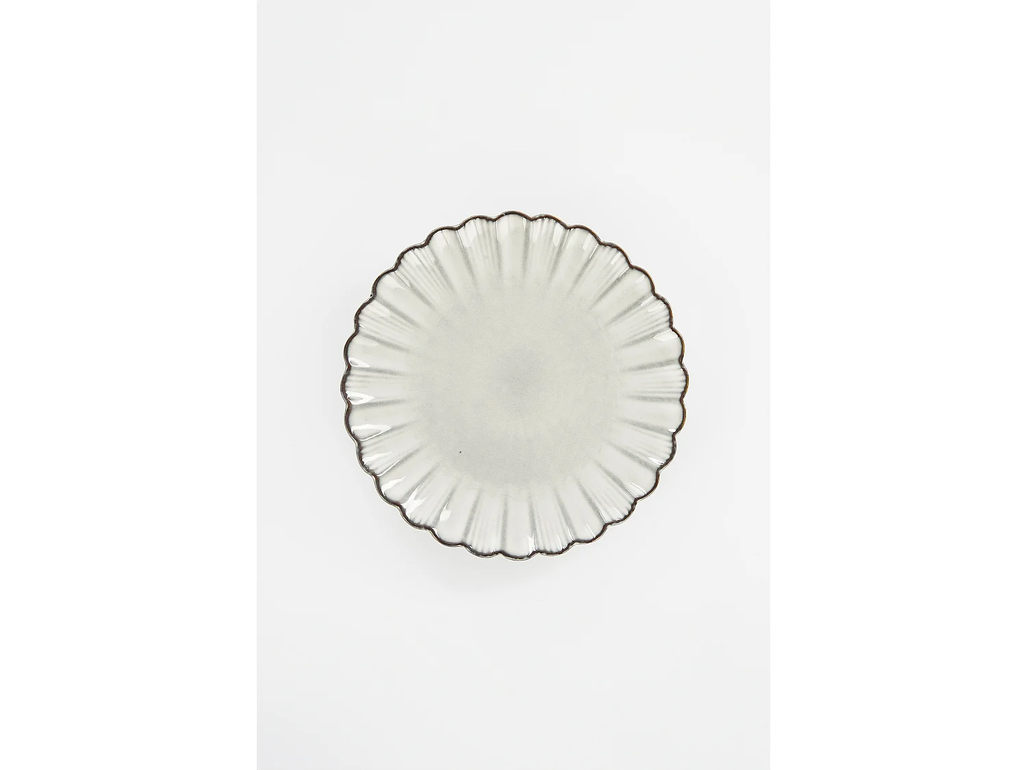 Plato de desayuno de Cerámica - 2.5 x Ø21 - Gris - CORFU