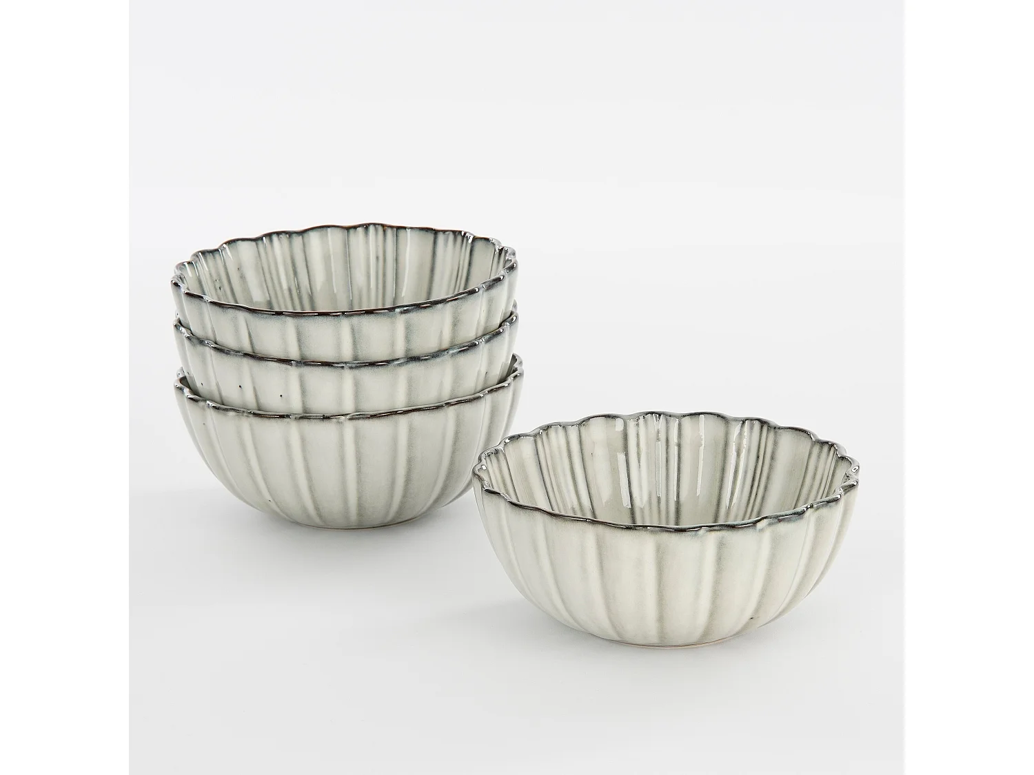 Schaal van keramiek - 9 x Ø17 - Grijs - CORFU