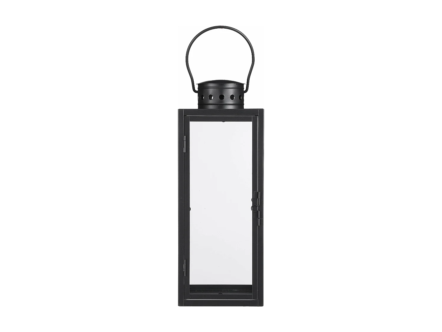 Lanterne en métal et verre - 13,5 x 13 x 34,5 - Noir - ARZILLA