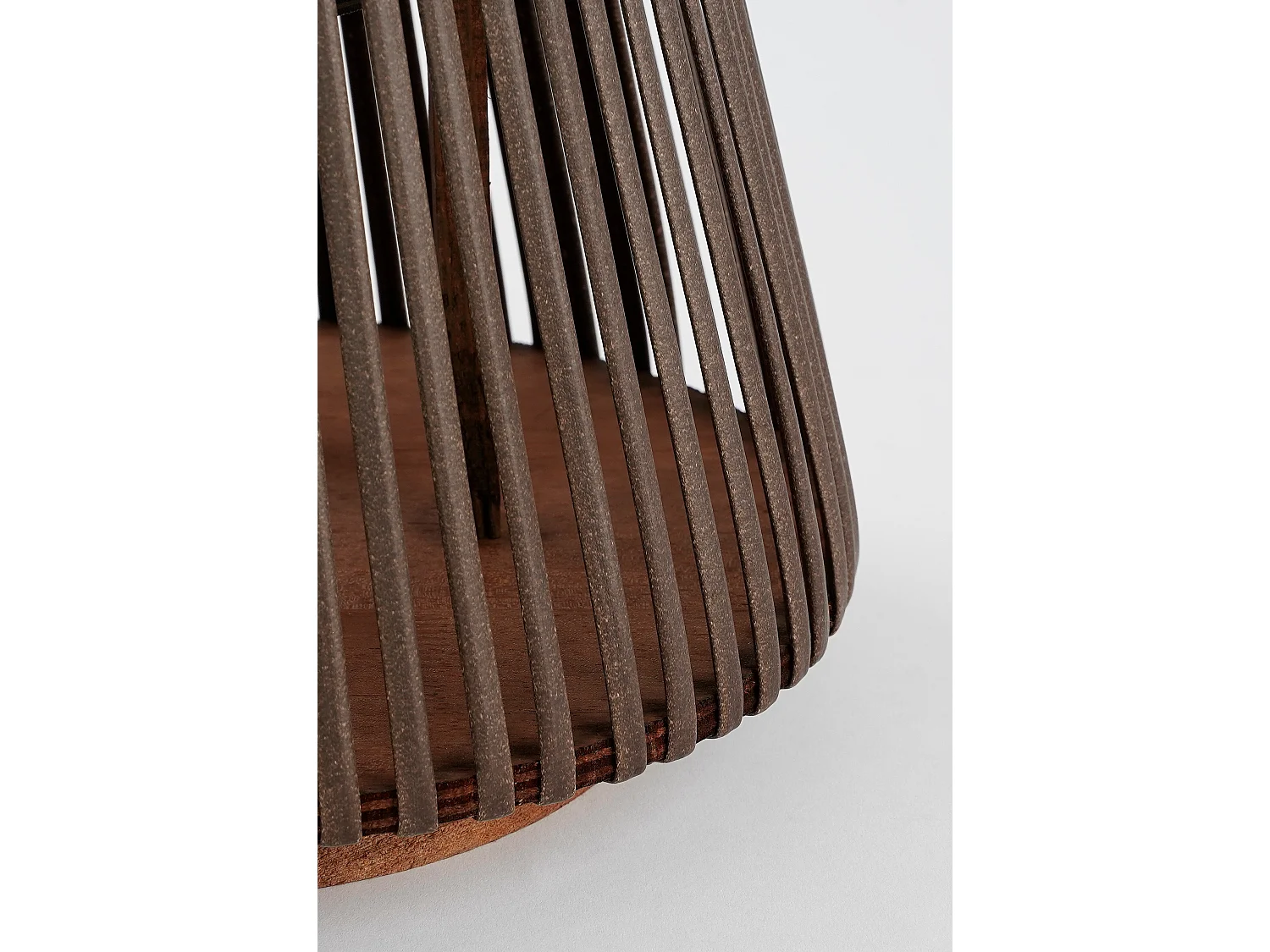 Lantaarn van gerecycled polyester en hout en glas en ijzer - 45 x 15 - Donkerbruin - COSMO