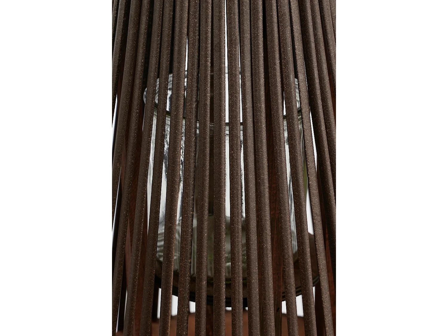 Lantaarn van gerecycled polyester en hout en glas en ijzer - 45 x 15 - Donkerbruin - COSMO