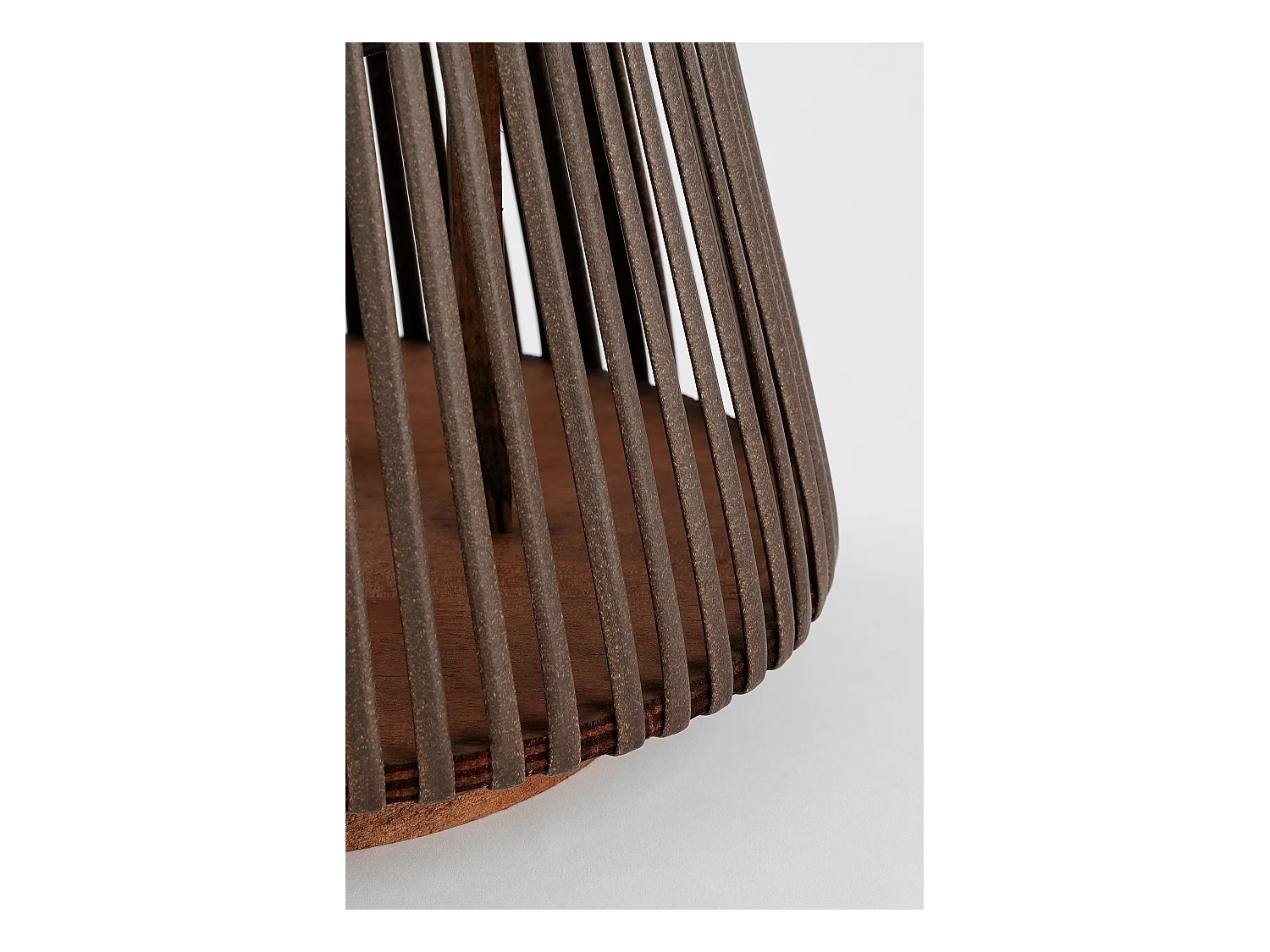 Lantaarn van gerecycled polyester en hout en glas en ijzer - 45 x 15 - Donkerbruin - COSMO