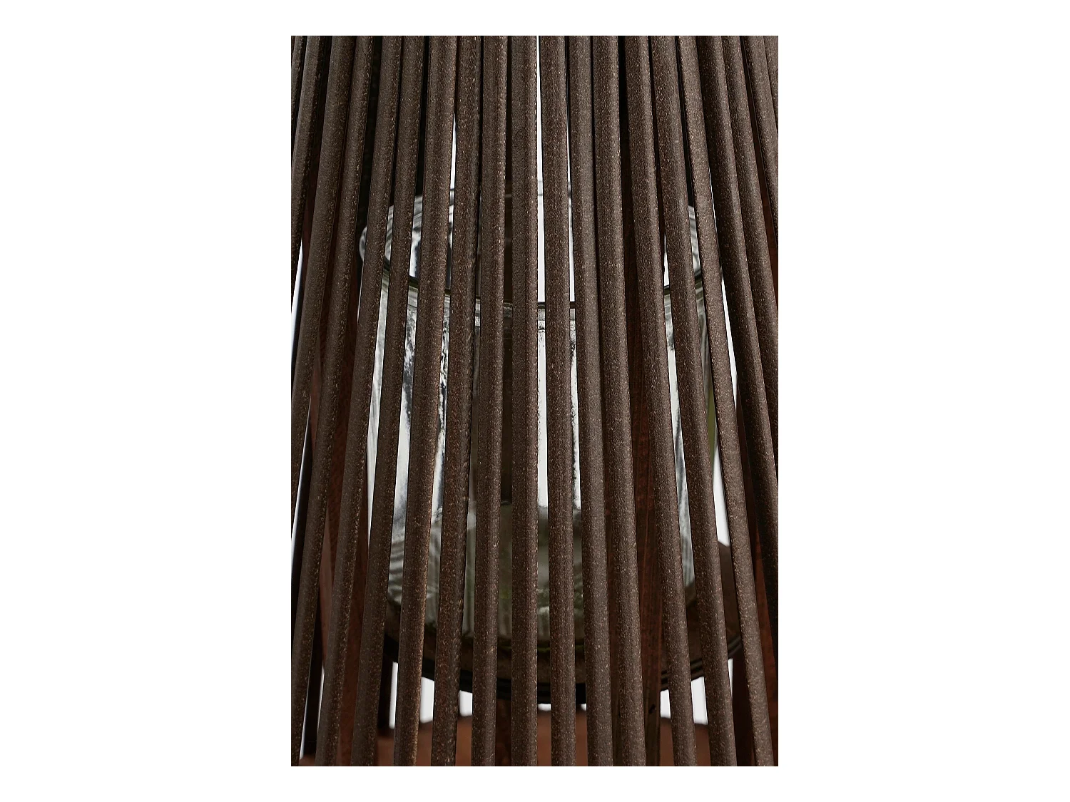 Lantaarn van gerecycled polyester en hout en glas en ijzer - 45 x 15 - Donkerbruin - COSMO