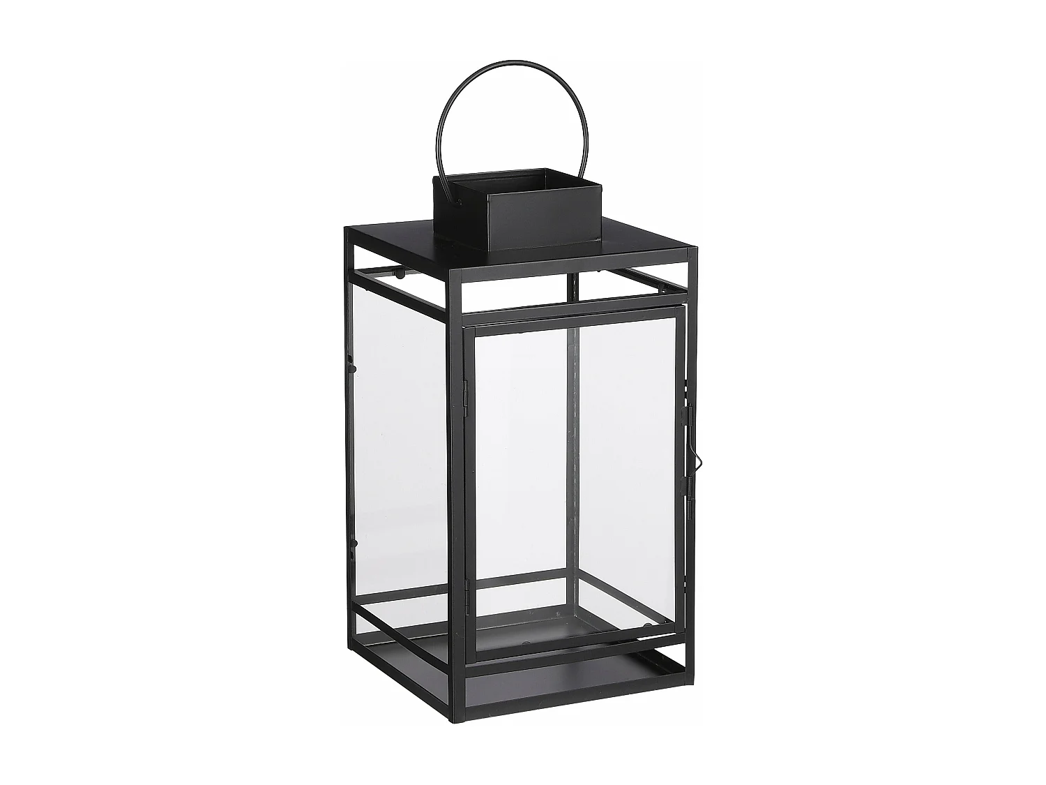 Lantaarn van ijzer - 19.5 x 19 x 36 - Zwart - STORM