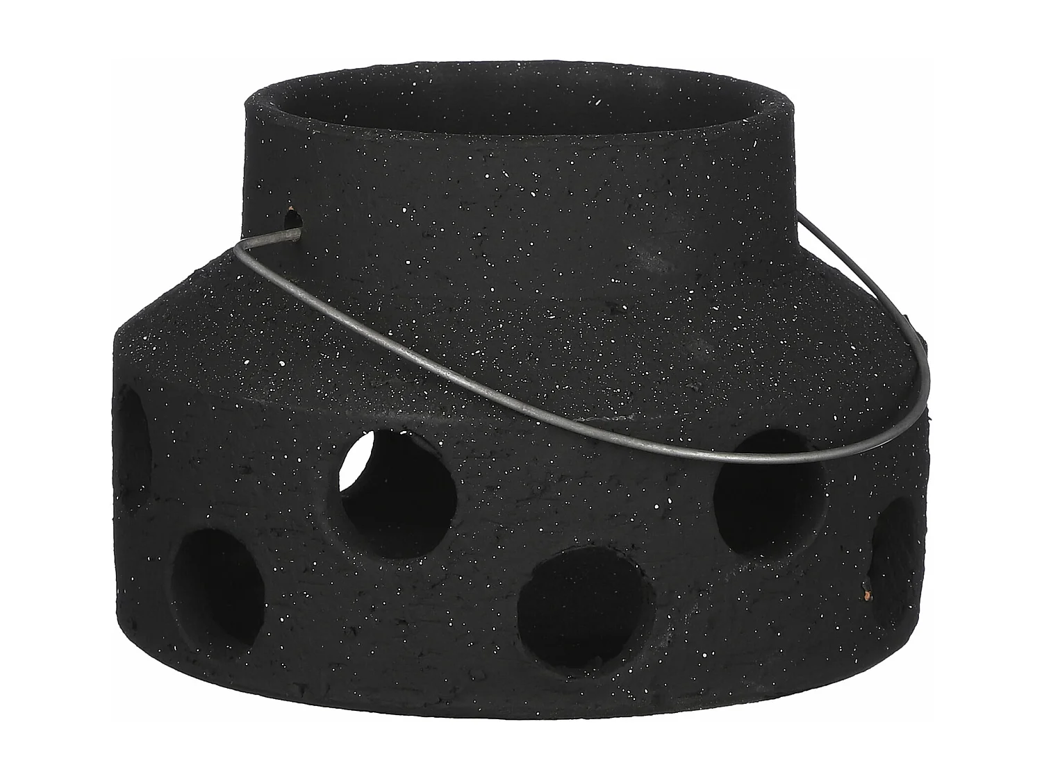 Lanterne en terre cuite - 16 x Ø25 - Anthracite - PIETRA