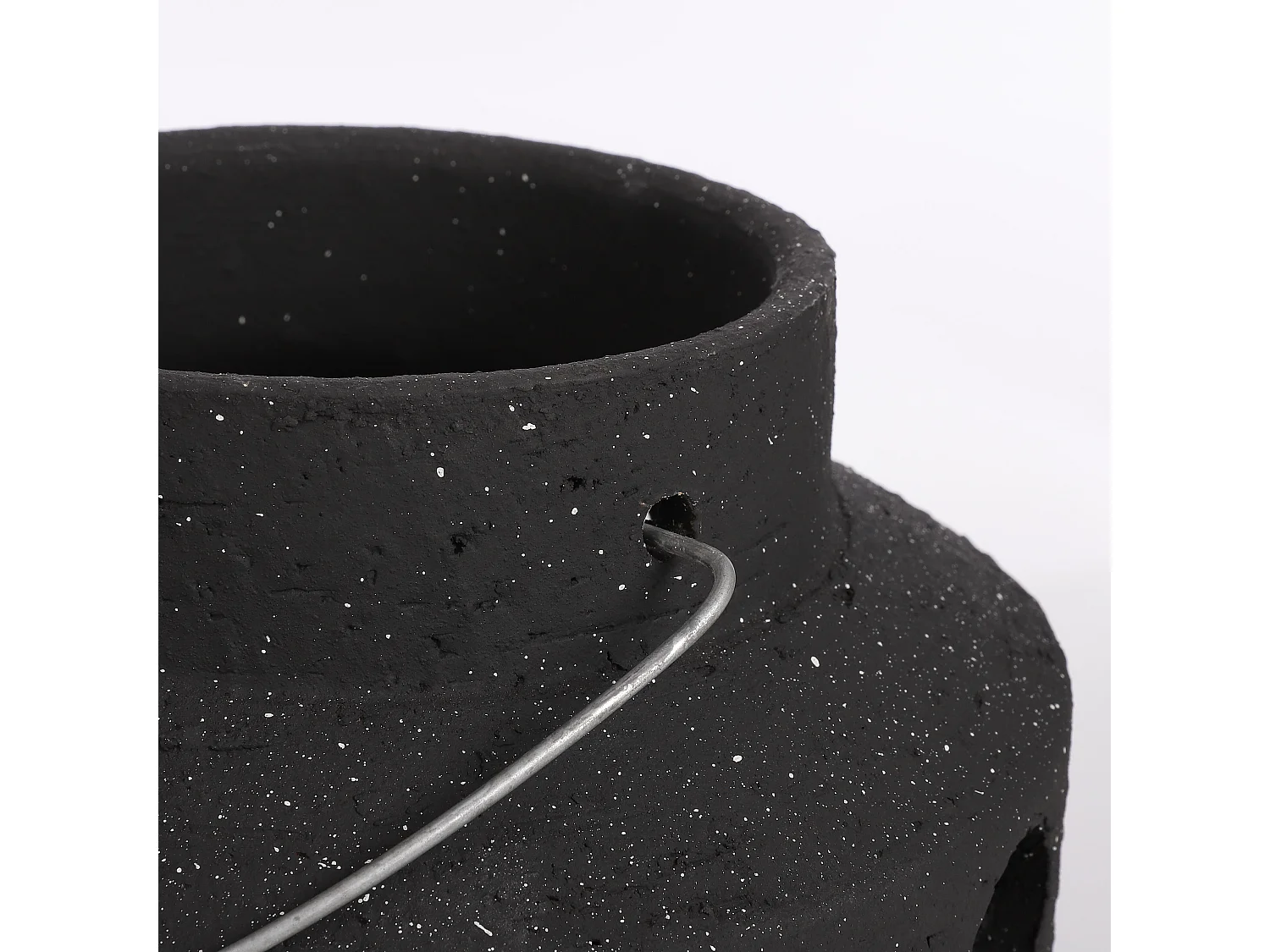 Lanterne en terre cuite - 16 x Ø25 - Anthracite - PIETRA