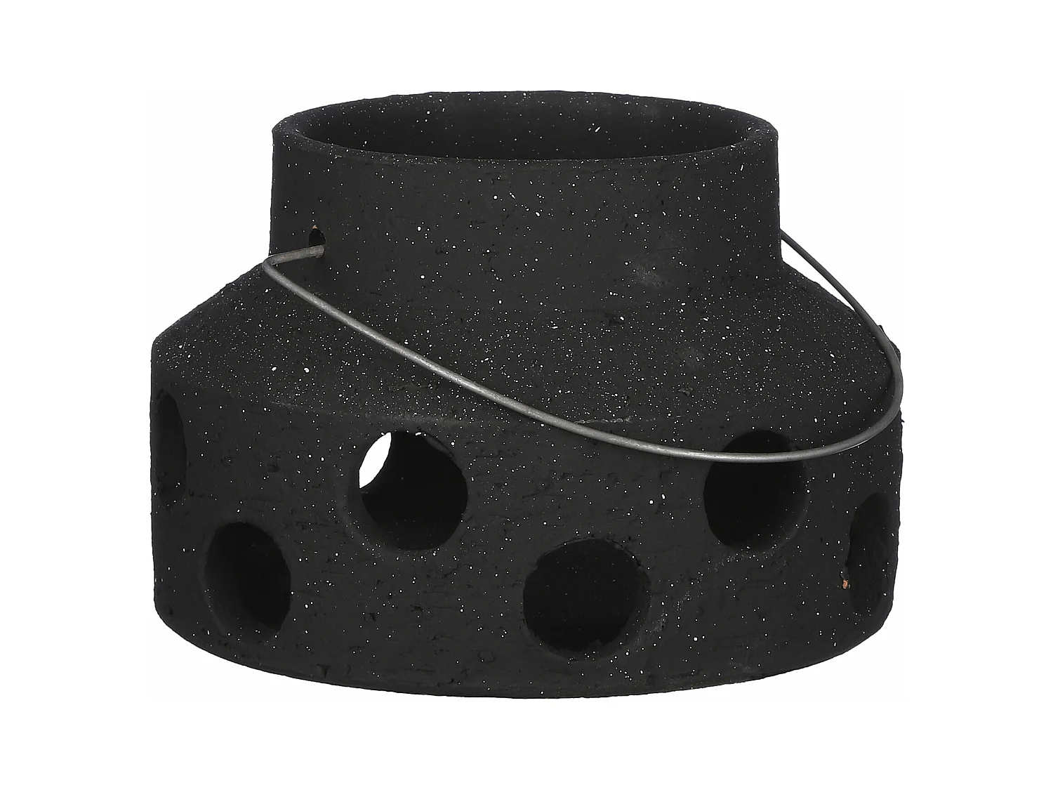 Lanterne en terre cuite - 16 x Ø25 - Anthracite - PIETRA
