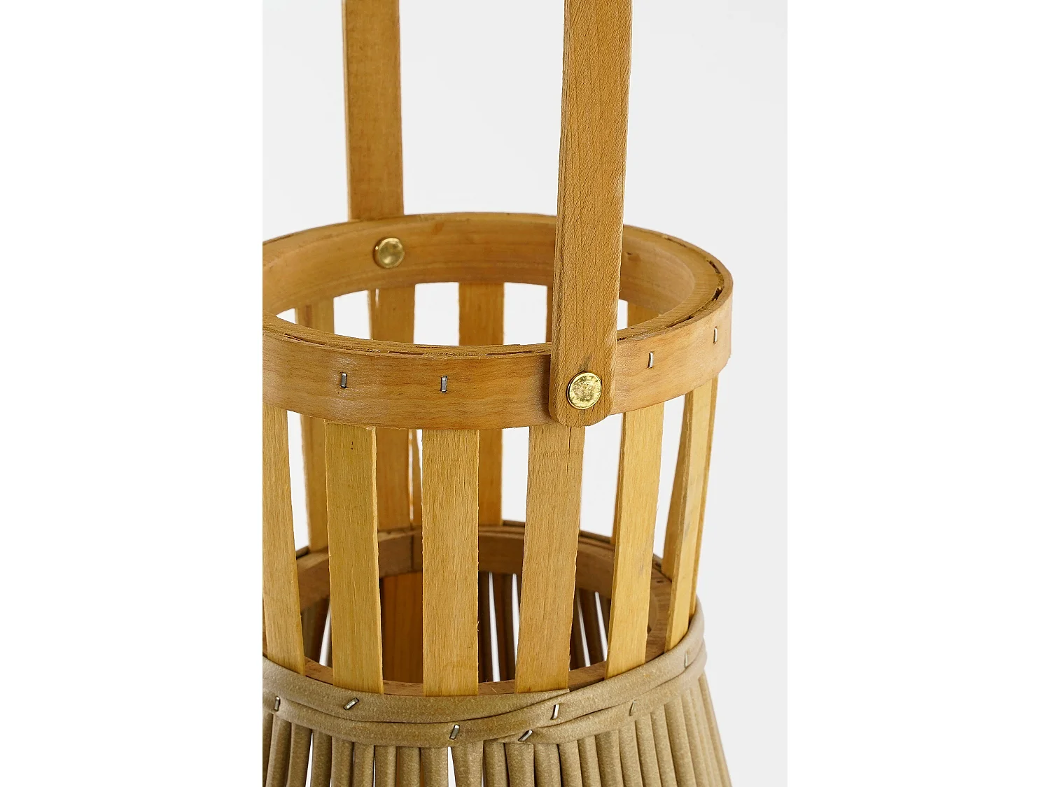 Laterne aus Recyceltes Polyester und Holz und Glas und Eisen - 45 x 15 - Hellbraun - COSMO