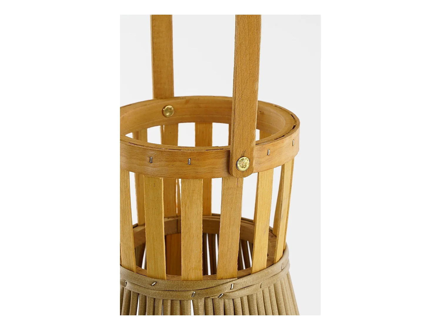 Lanterne en polyester recyclé et bois et verre et métal - 45 x 15 - Marron clair - COSMO