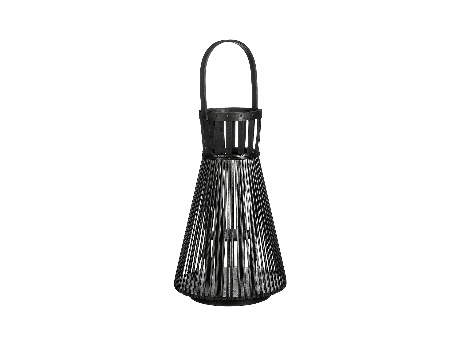 Lanterne en polyester recyclé et bois et verre et métal - 45 x 15 - Noir - COSMO