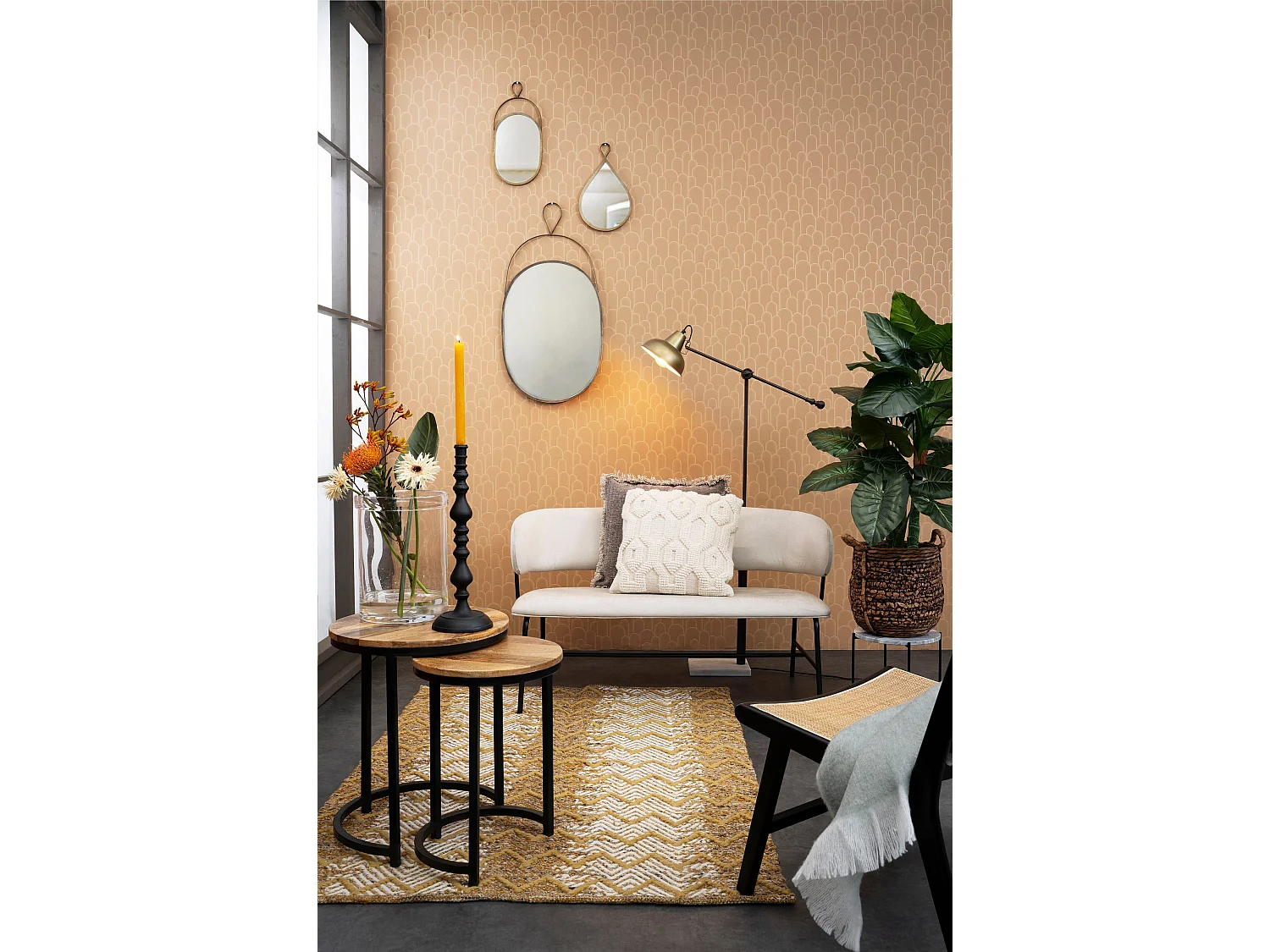 Tapis  en laine - 180 x 120 - Ocre - CADEZ