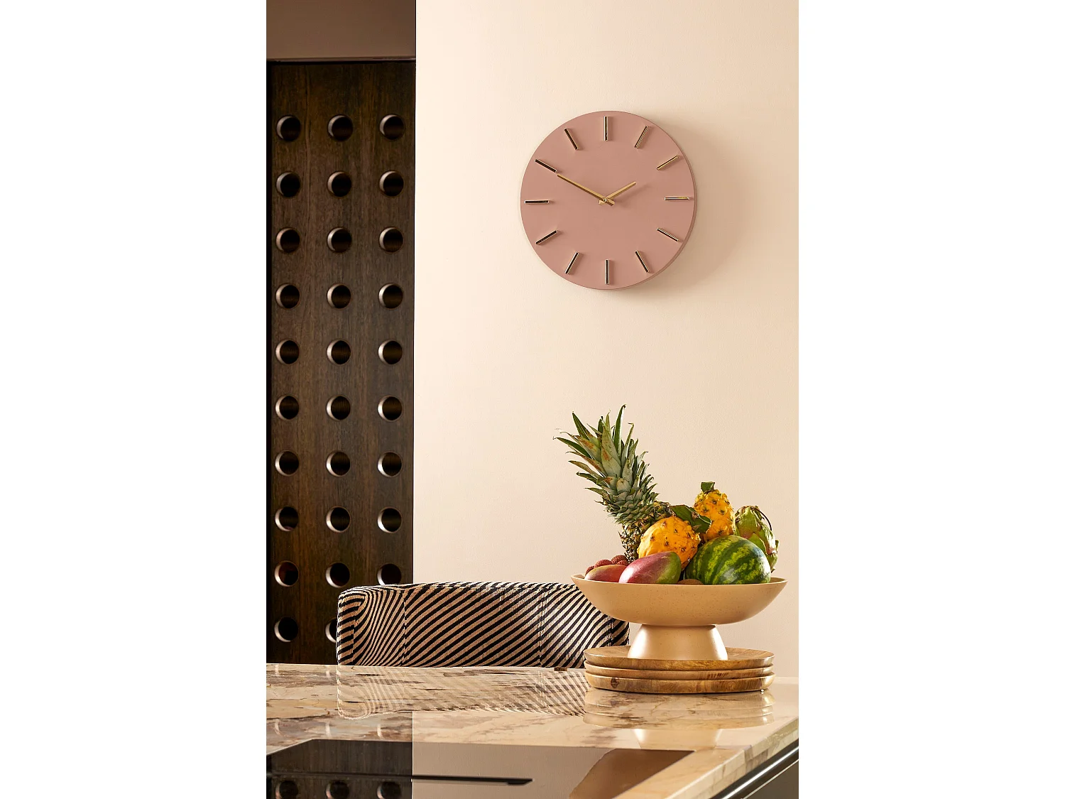 Horloge murale en aluminium - Ø35.5 - Rose - BRIXEN