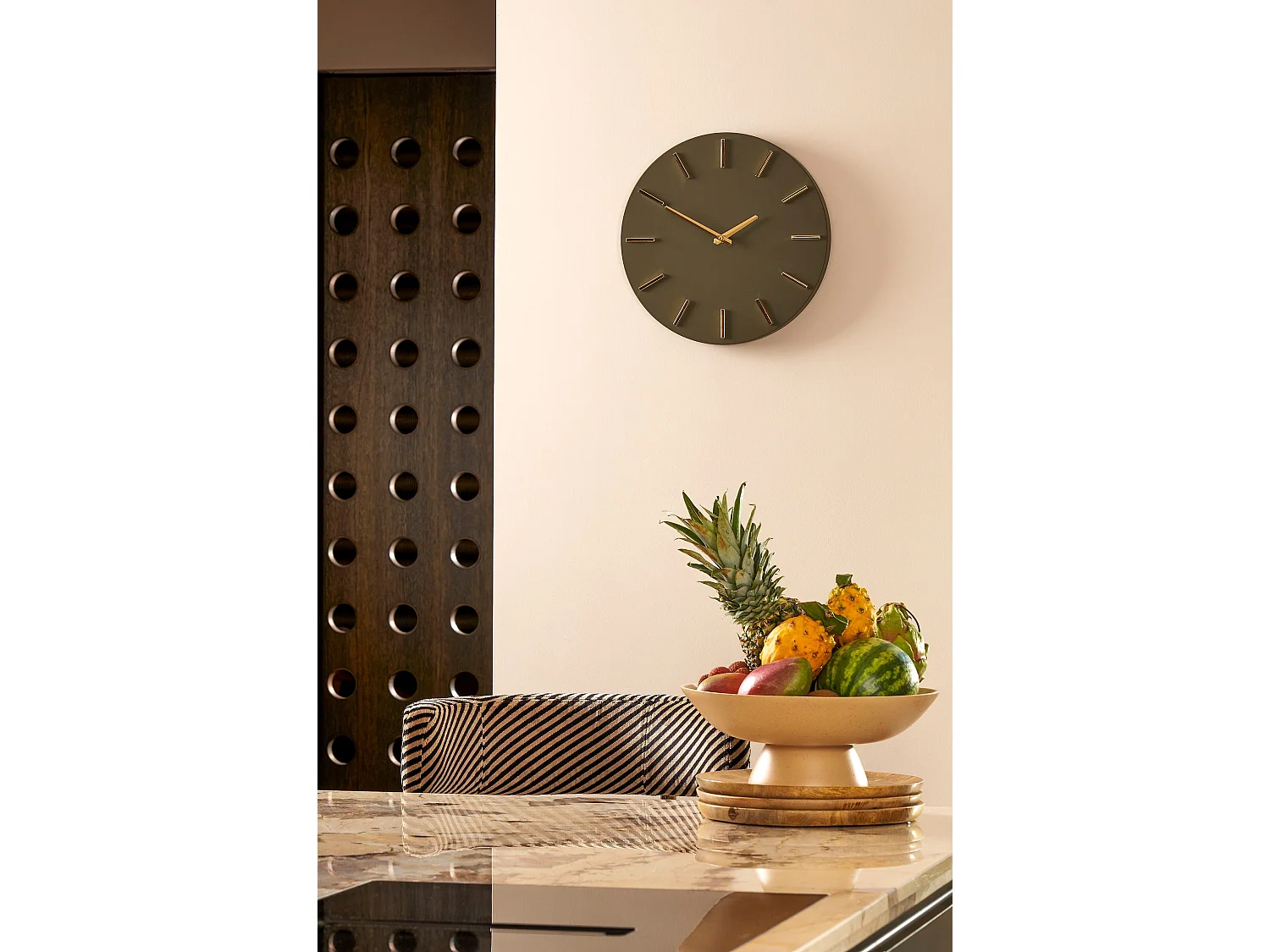 Horloge murale en aluminium - Ø35.5 - Vert foncé - BRIXEN