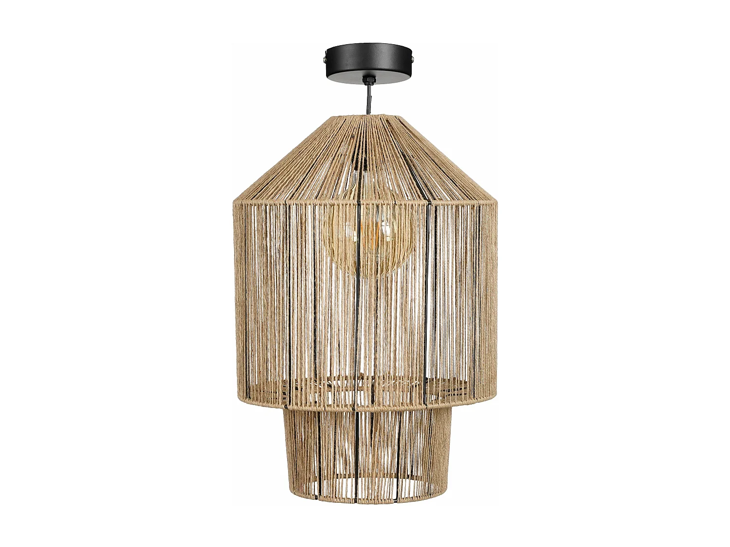 Hanglamp van ijzer en draad - 49 x 35 - Lichtbruin - ELSA