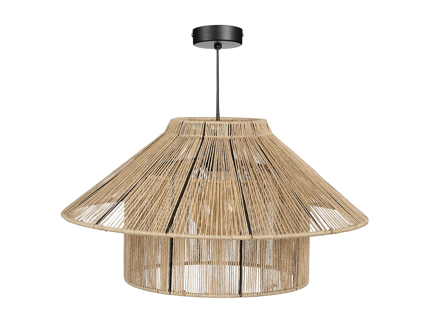 Hanglamp van ijzer en draad - 28 x 50 - Lichtbruin - ELSA