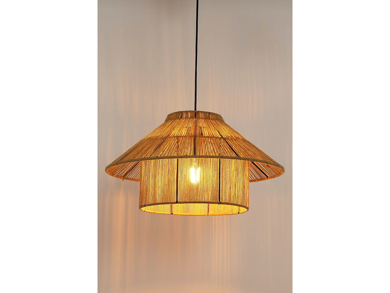 Hanglamp van ijzer en draad - 28 x 50 - Lichtbruin - ELSA