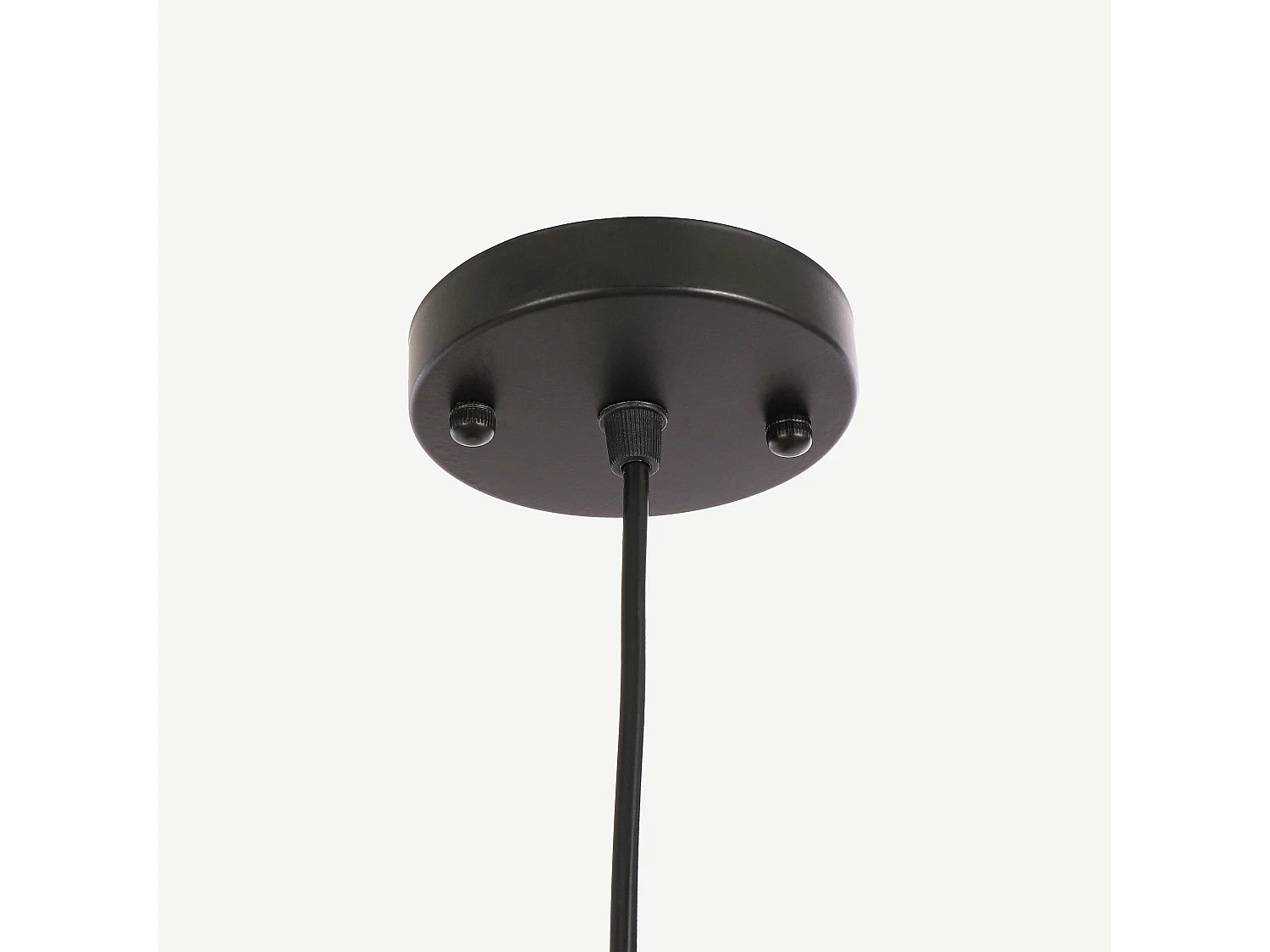 Suspension lumineuse en lin et bois - 73 x Ø54 - Noir - PEGO