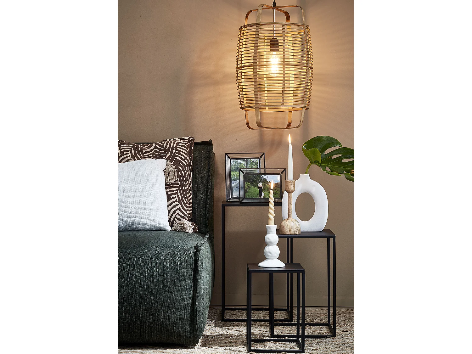 Hanglamp van bamboe - 53 x Ø30.5 - Bruin - PAGE