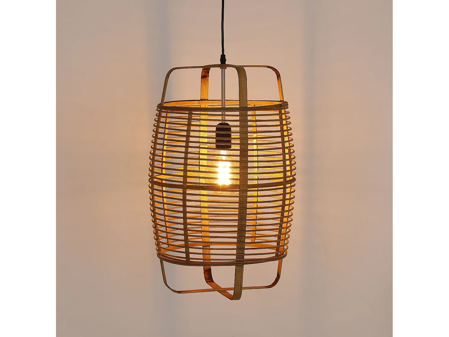 Hanglamp van bamboe - 53 x Ø30.5 - Bruin - PAGE