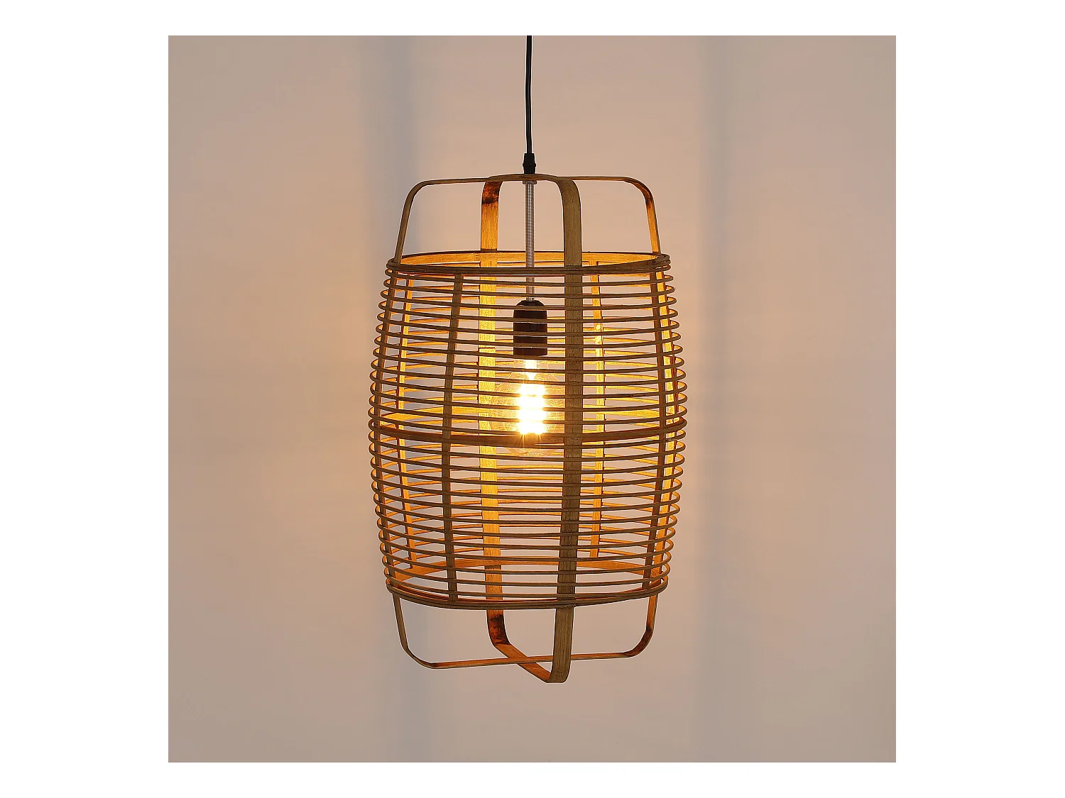 Hanglamp van bamboe - 53 x Ø30.5 - Bruin - PAGE