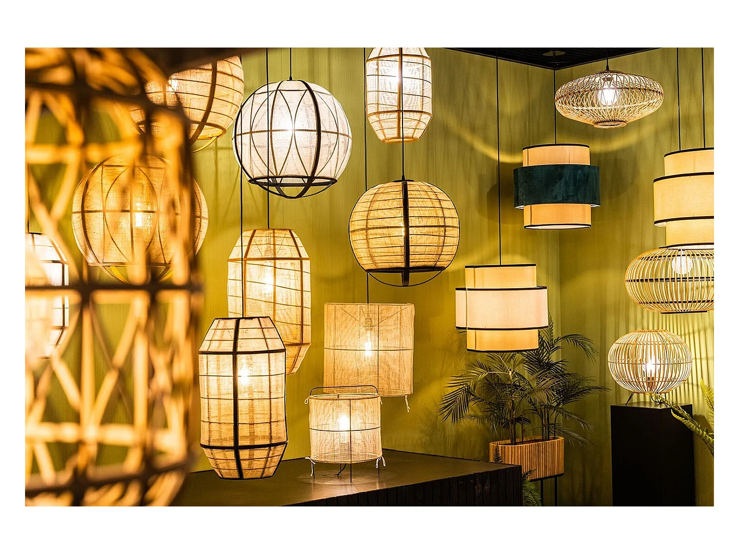 Hanglamp van bamboe - 53 x Ø30.5 - Bruin - PAGE