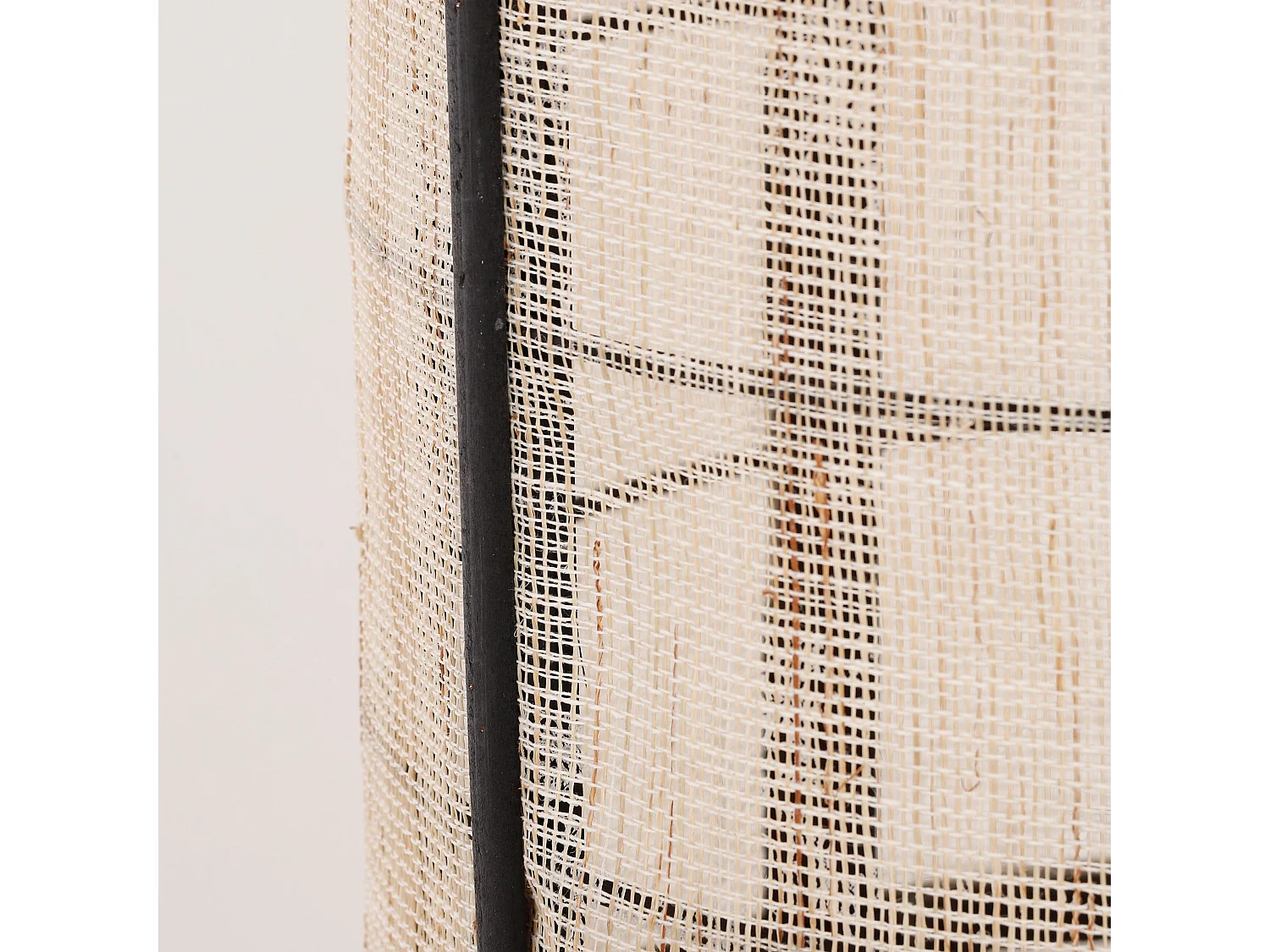 Suspension lumineuse en lin et bambou et bois tendre et contreplaqué et métal - Ø29 x 45,5 - Blanc cassé - PELLA