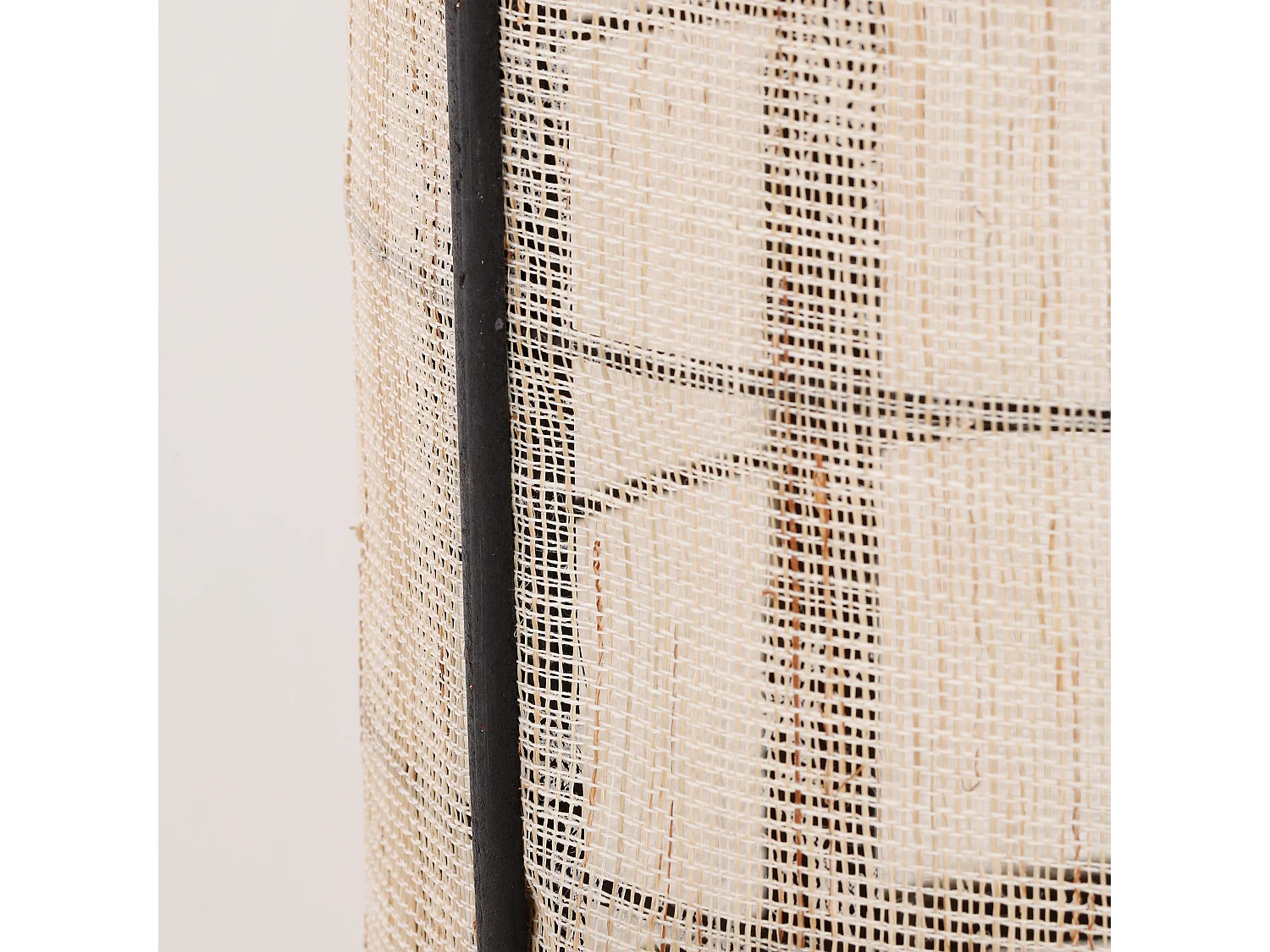 Suspension lumineuse en lin et bambou et bois tendre et contreplaqué et métal - Ø29 x 45,5 - Blanc cassé - PELLA