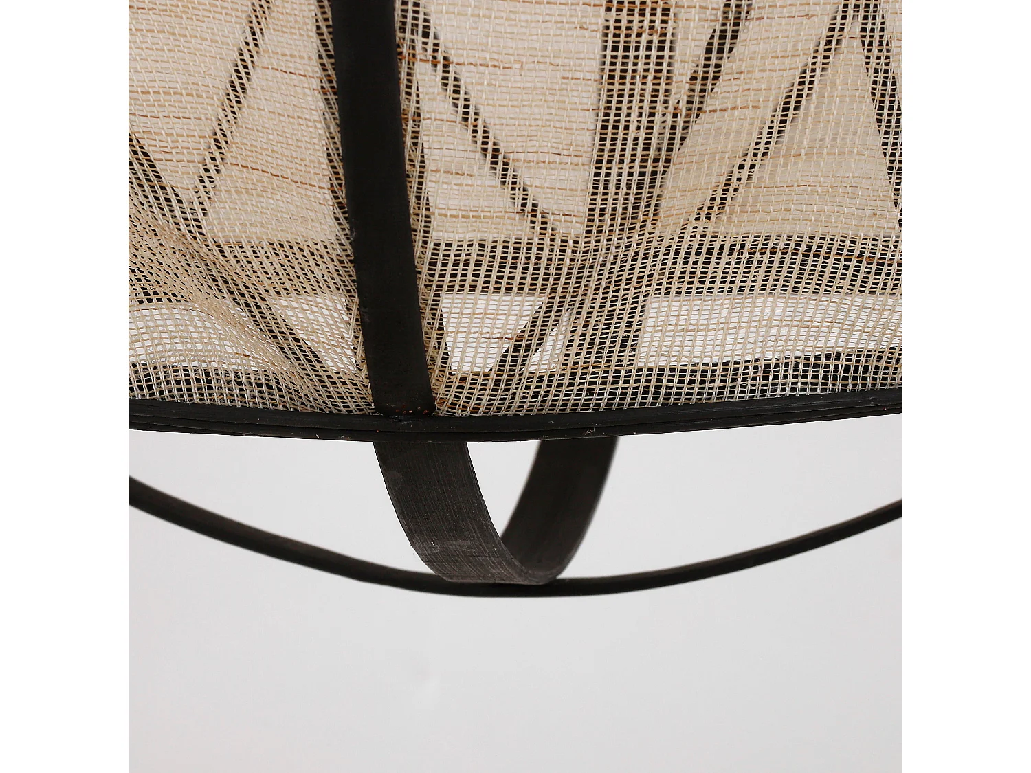 Hanglamp van linnen en bamboe en multiplex - Ø50,5 x 50 - Off white - PELLA