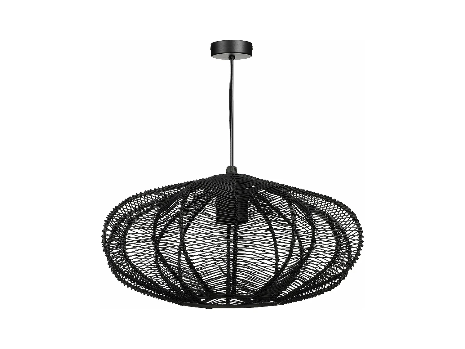 Suspension lumineuse en métal et plastique câblage - 17 x 31 - Noir - KANTI