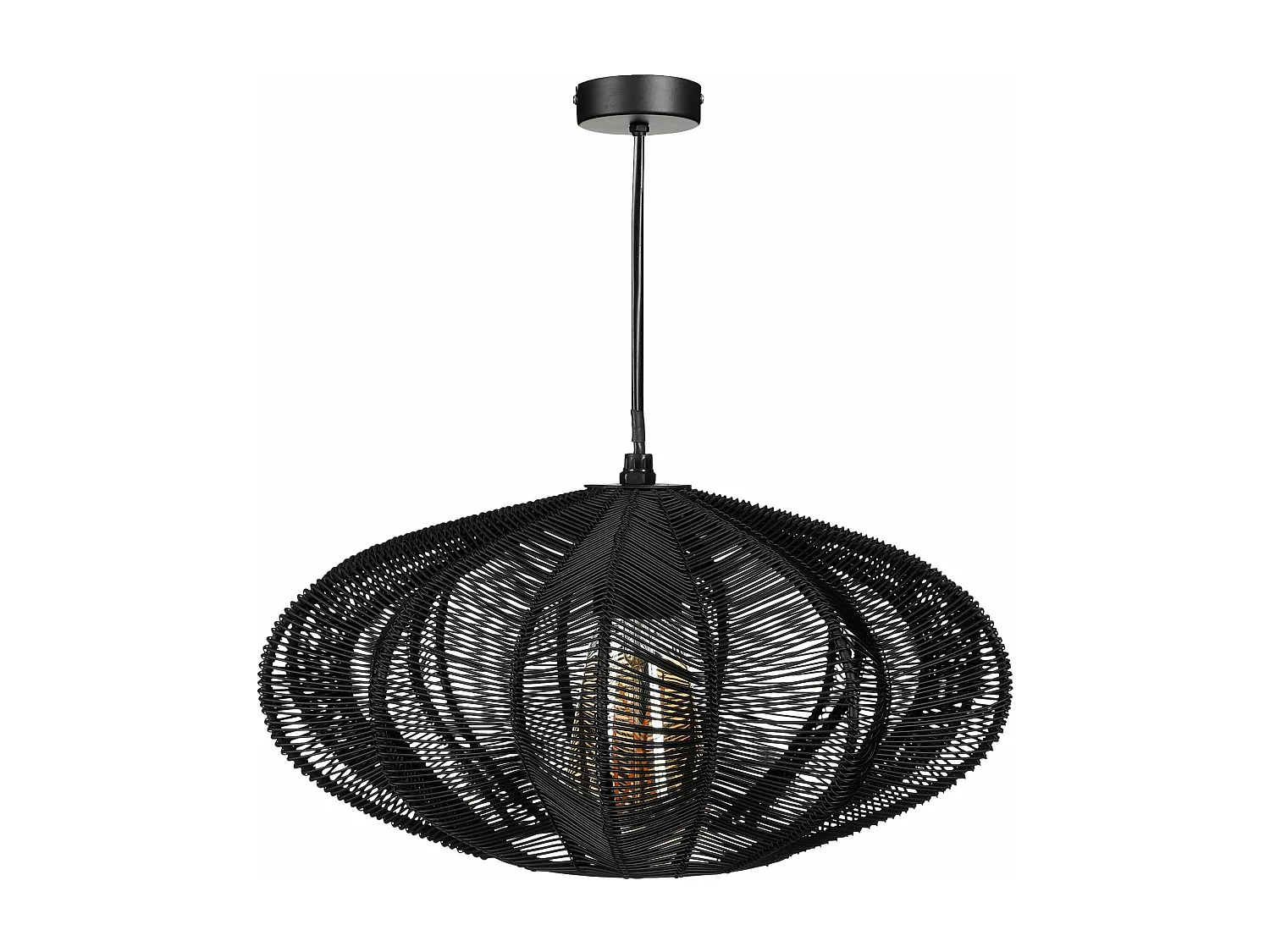 Suspension lumineuse en métal et plastique câblage - 17 x 31 - Noir - KANTI