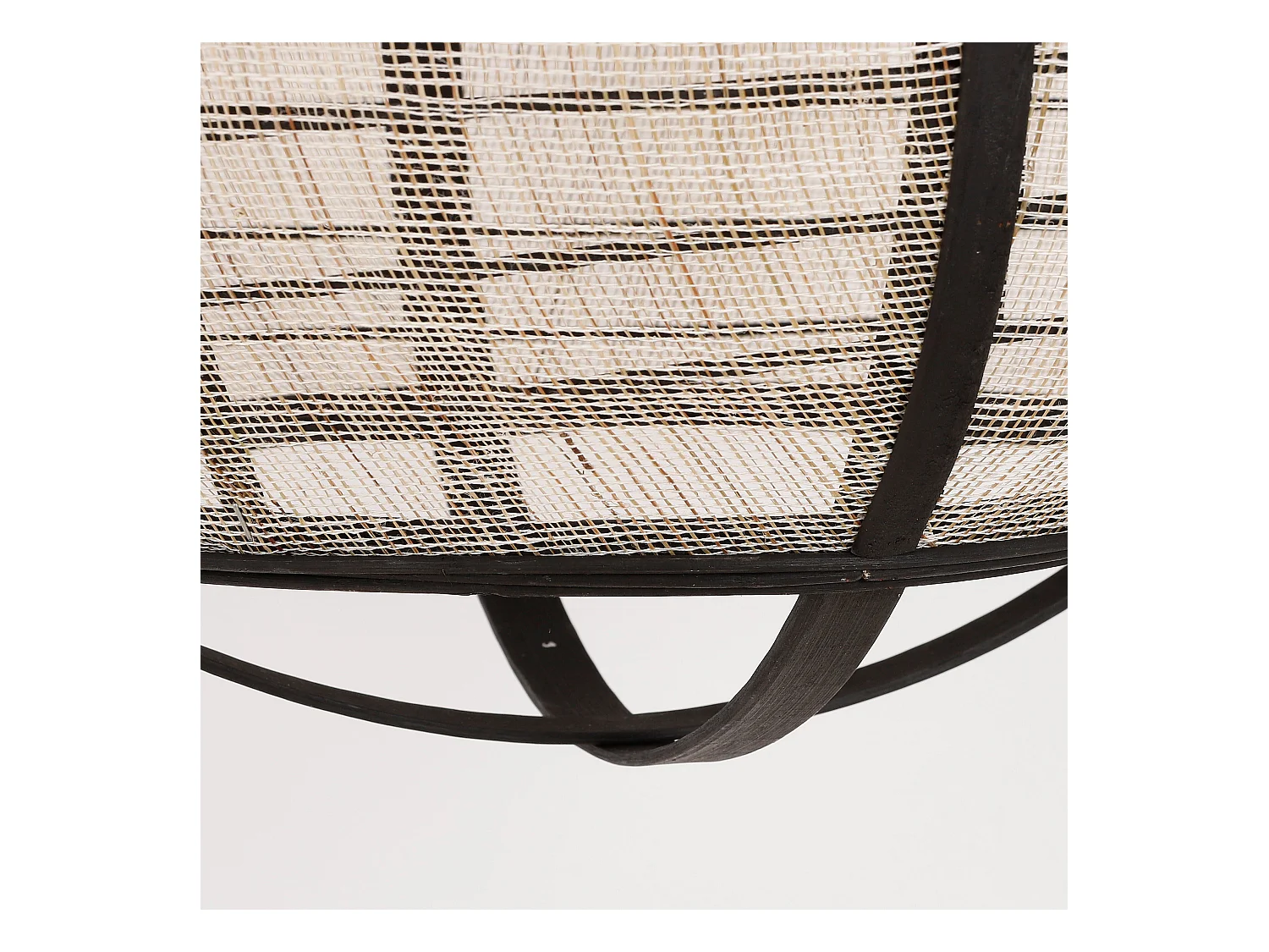 Hanglamp van linnen en bamboe en multiplex - Ø45 x 43,5 - Off white - PELLA
