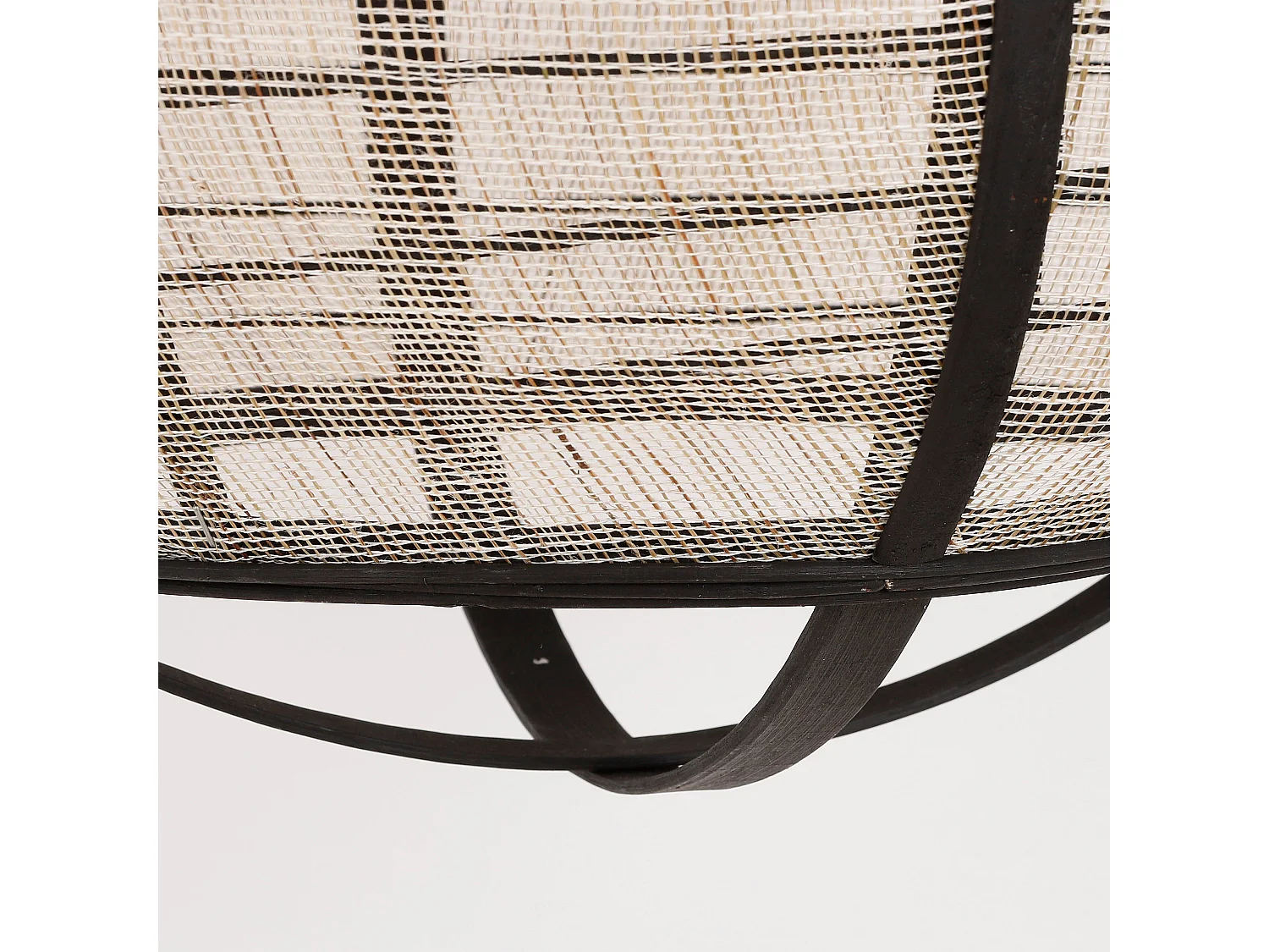 Hanglamp van linnen en bamboe en multiplex - Ø45 x 43,5 - Off white - PELLA