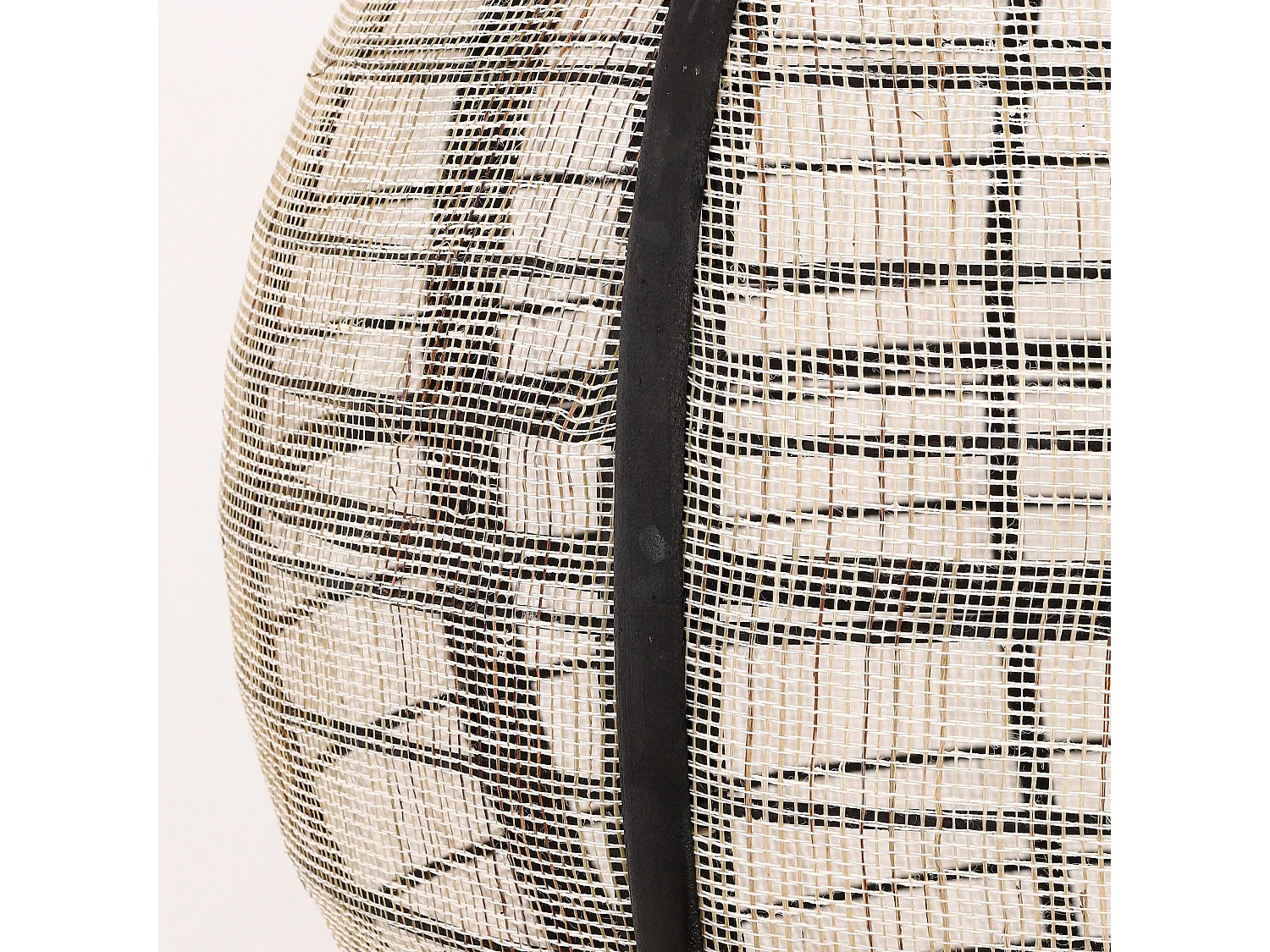 Hanglamp van linnen en bamboe en multiplex - Ø45 x 43,5 - Off white - PELLA