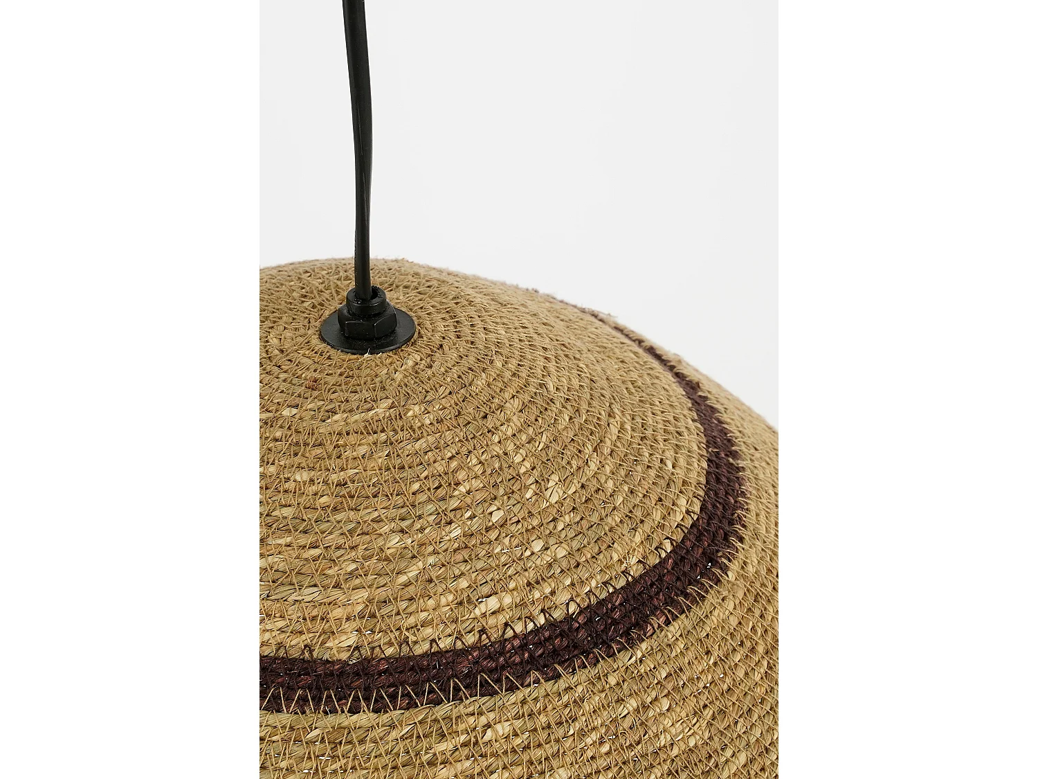 Hanglamp van jute en ijzer - 16 x 36 - Lichtbruin - JOULZ