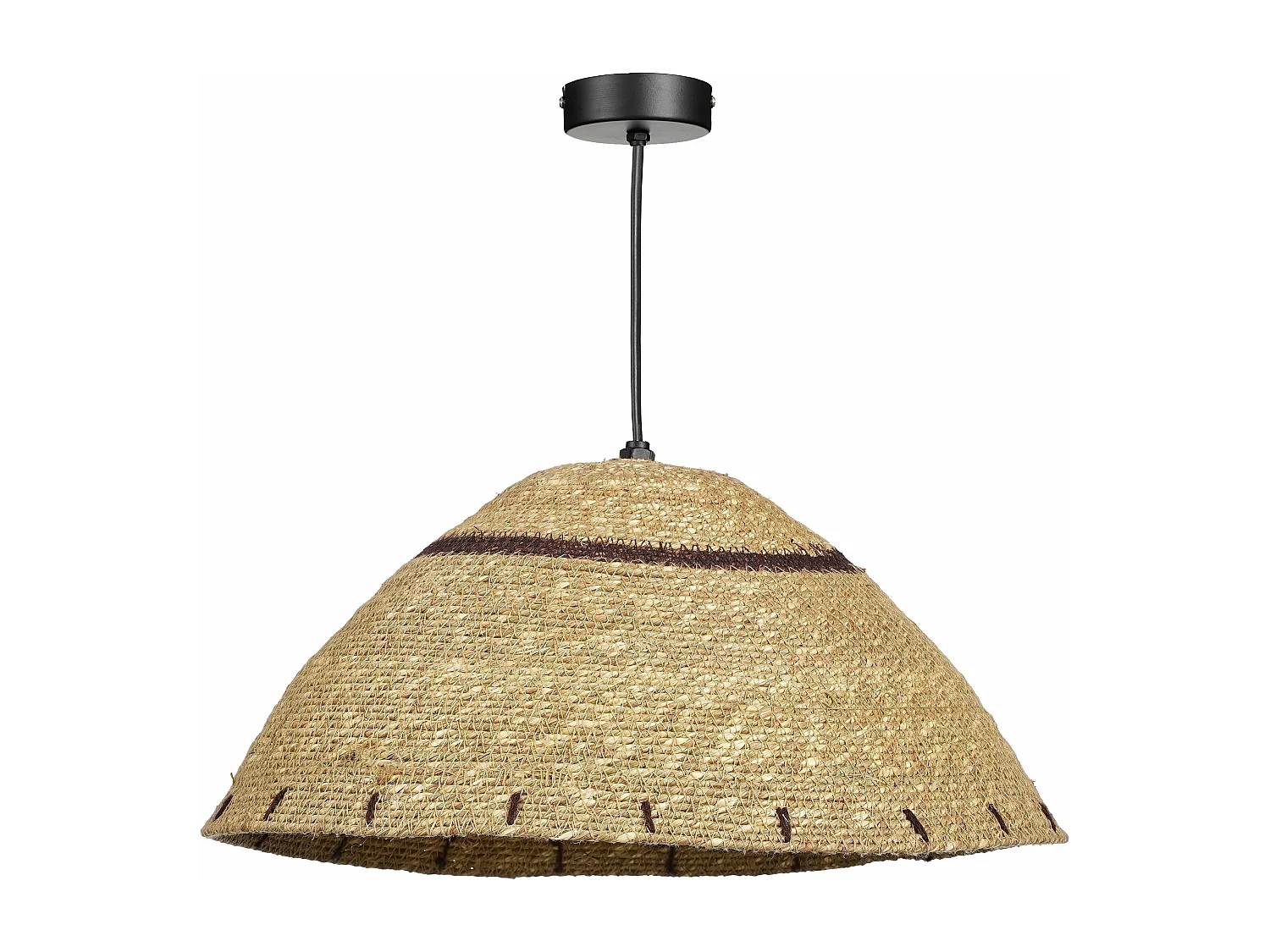 Hanglamp van jute en ijzer - 16 x 36 - Lichtbruin - JOULZ