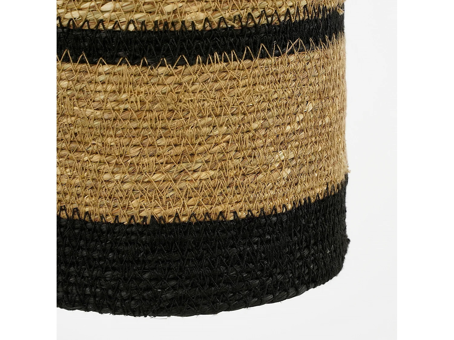 Suspension lumineuse en jute - 20 x 15 - Noir - JINX