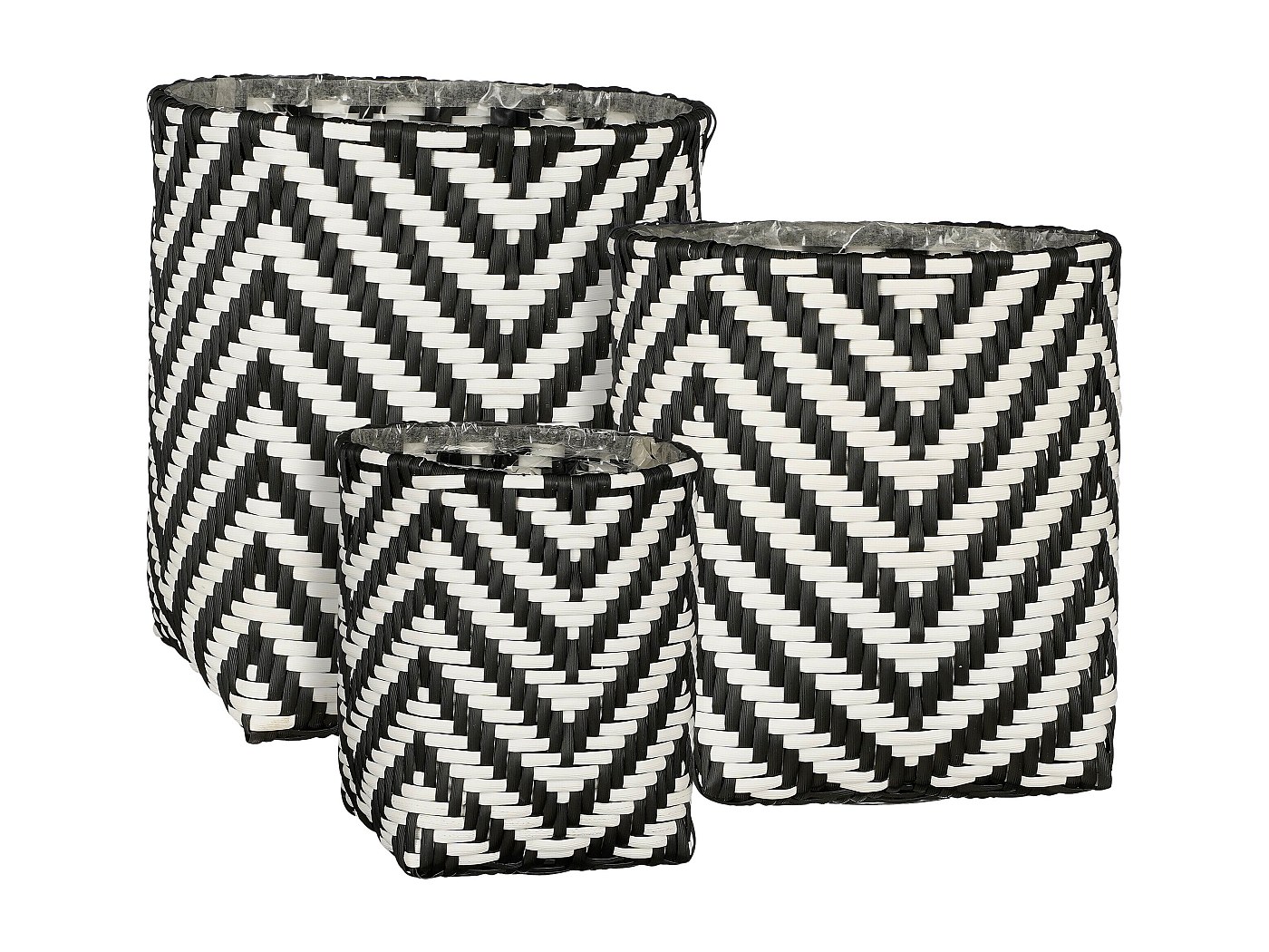 Plantenmand set buiten van gerecyled plastic - 26 x Ø24 / 23 x Ø21 / 26 ...