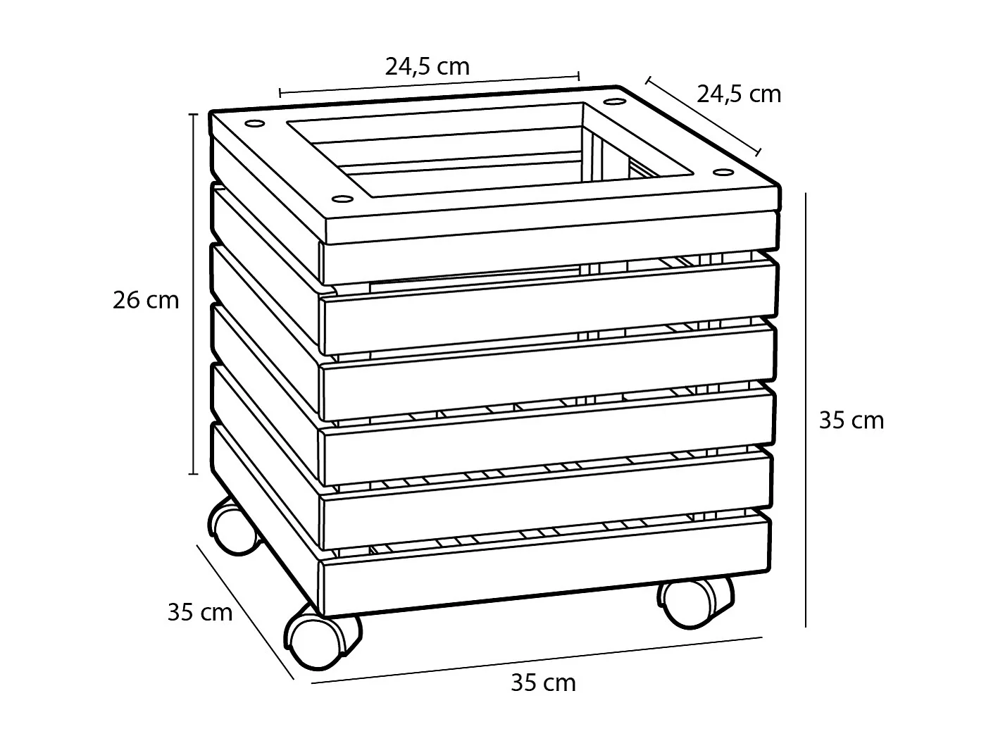 Jardinière d'extérieur en bois d'acacia - 35 x 35 x 35 - Marron - GLENWOOD