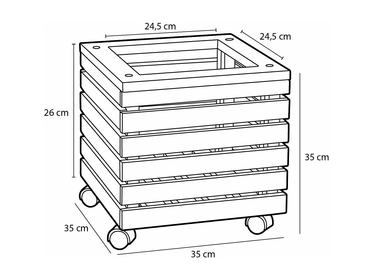 Jardinière d'extérieur en bois d'acacia - 35 x 35 x 35 - Marron - GLENWOOD