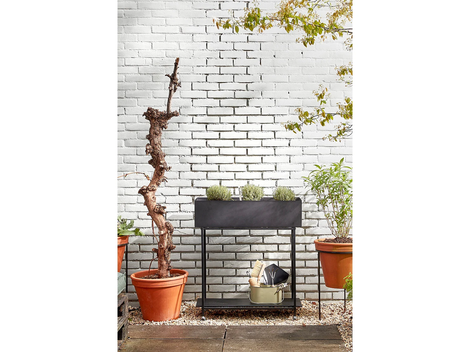 Supporto per piante all'esterno in  - 70 x 29 x 94 - Nero - GREENRAX