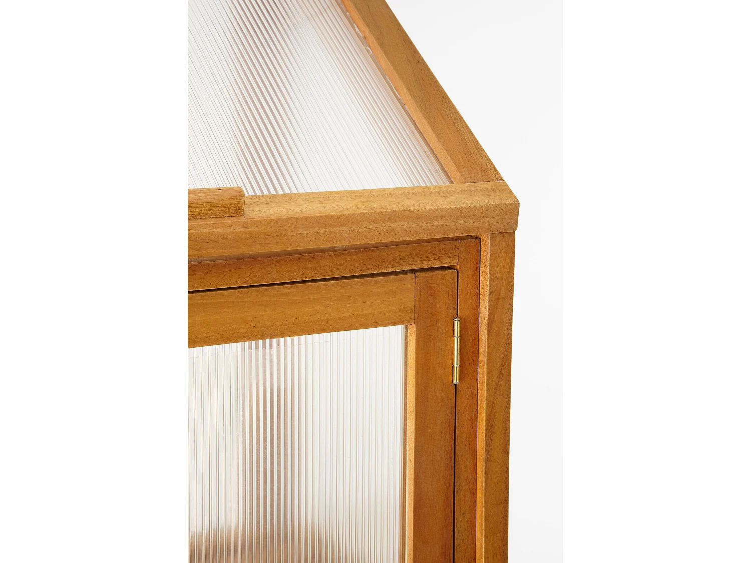 Kweekkas van mahoniehout en policarbonaat en metalen onderdelen - 60 x 42 x 115 - Bruin - CAMINIA