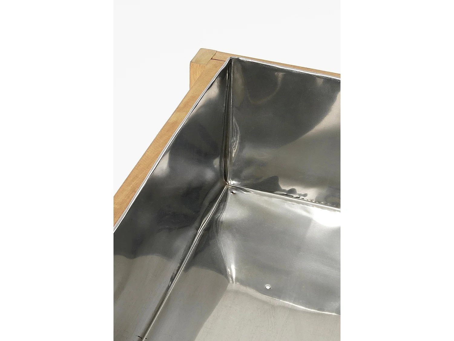 Plantenbak buiten van acaciahout en metaal - 70 x 30 x 75 - Bruin - GLENWOOD