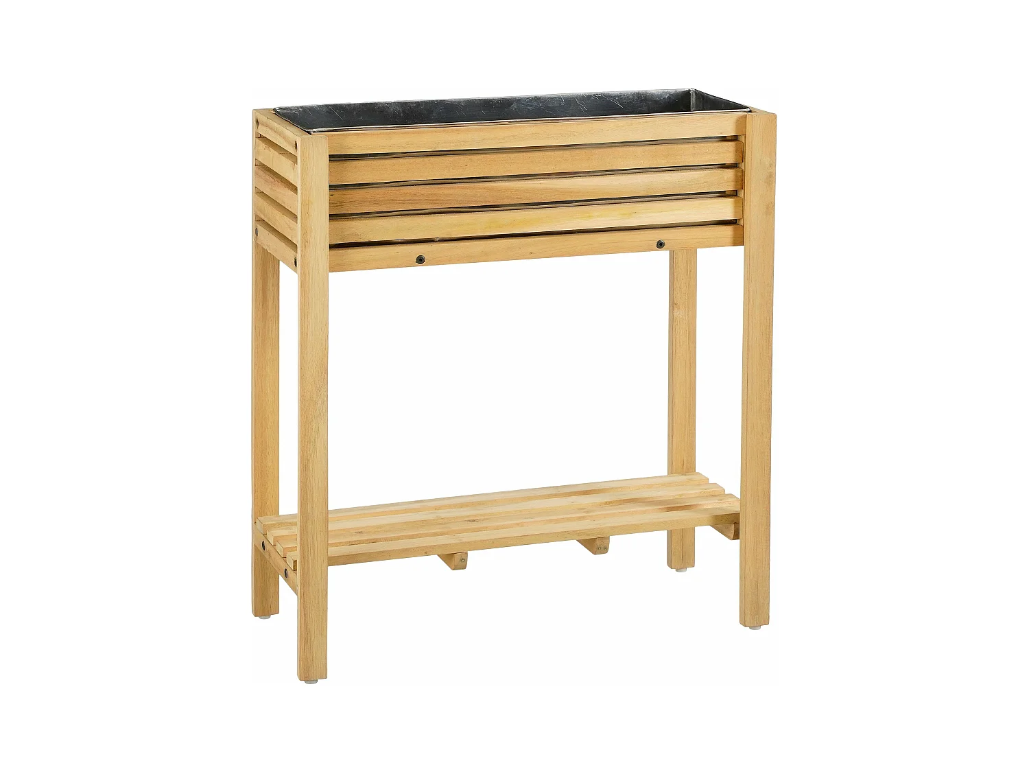 Jardinière d'extérieur en bois d'acacia et métal - 70 x 30 x 75 - Marron - GLENWOOD