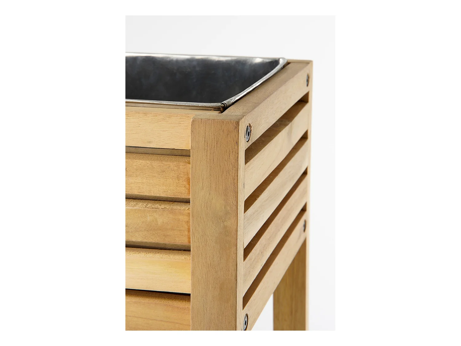 Pflanzgefäß für draußen aus Akazienholz und Metall - 70 x 30 x 75 - Braun - GLENWOOD