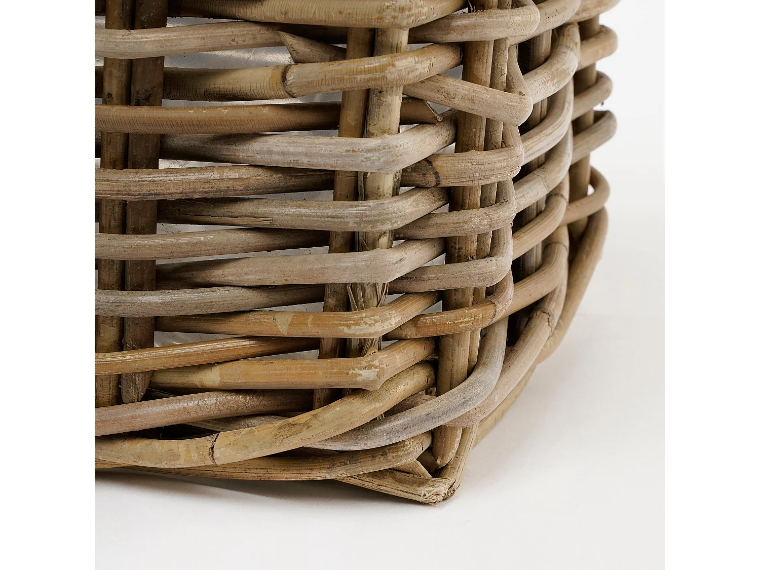 Pflanzenkorbe-Set Garten aus Rattan - 40 x 23 x 20 - Grau - MARCIA