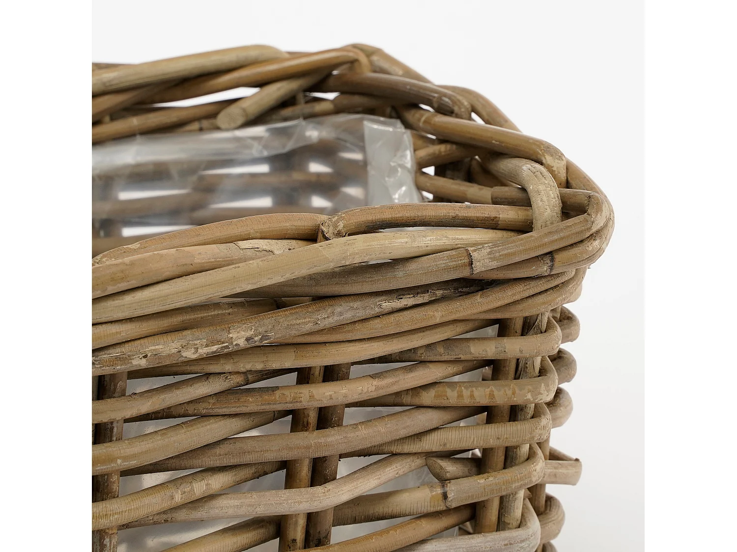 Pflanzenkorbe-Set Garten aus Rattan - 40 x 23 x 20 - Grau - MARCIA