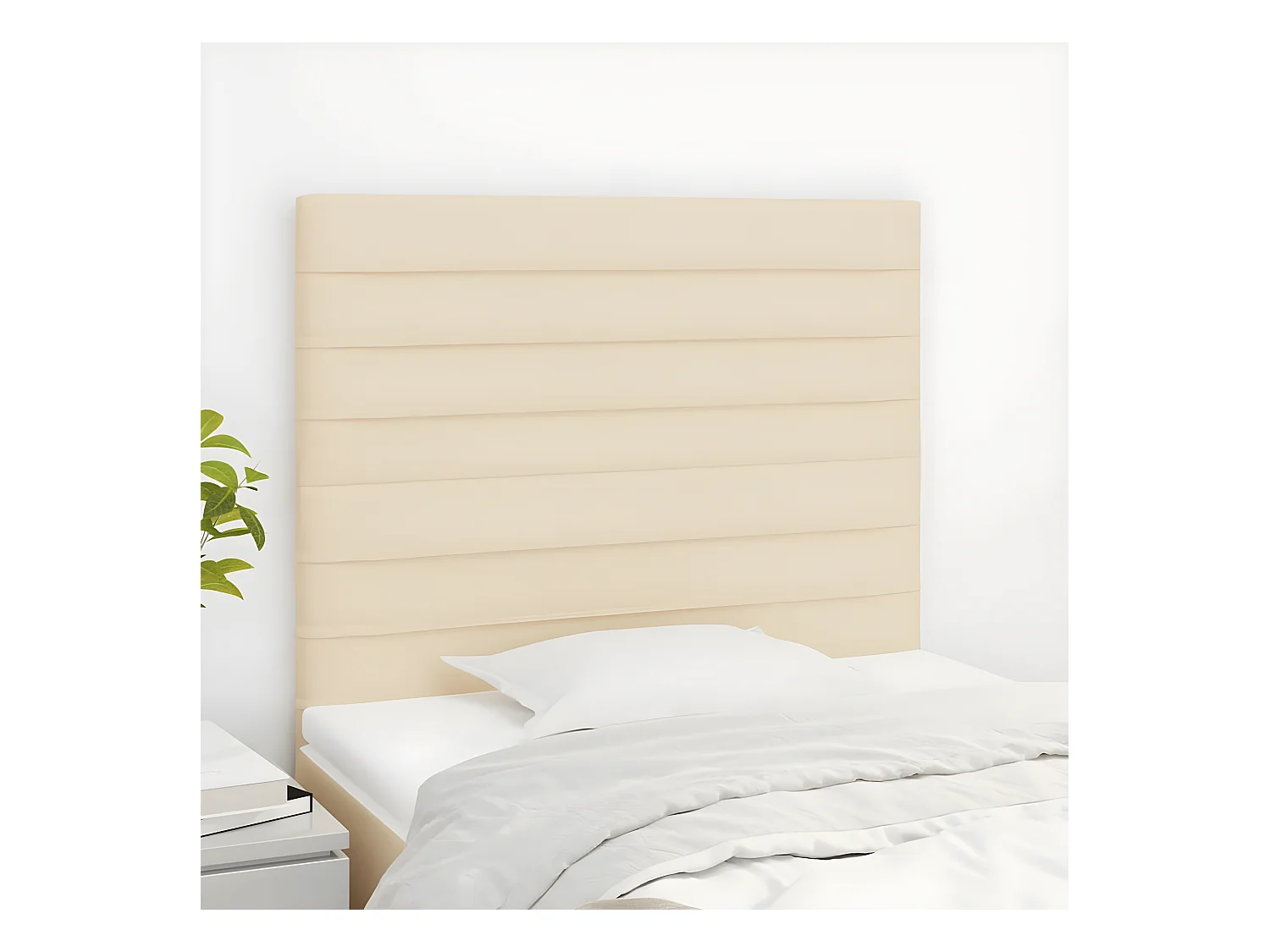 Tête de lit 2 pièces Crème 90x5x78/88 cm Tissu