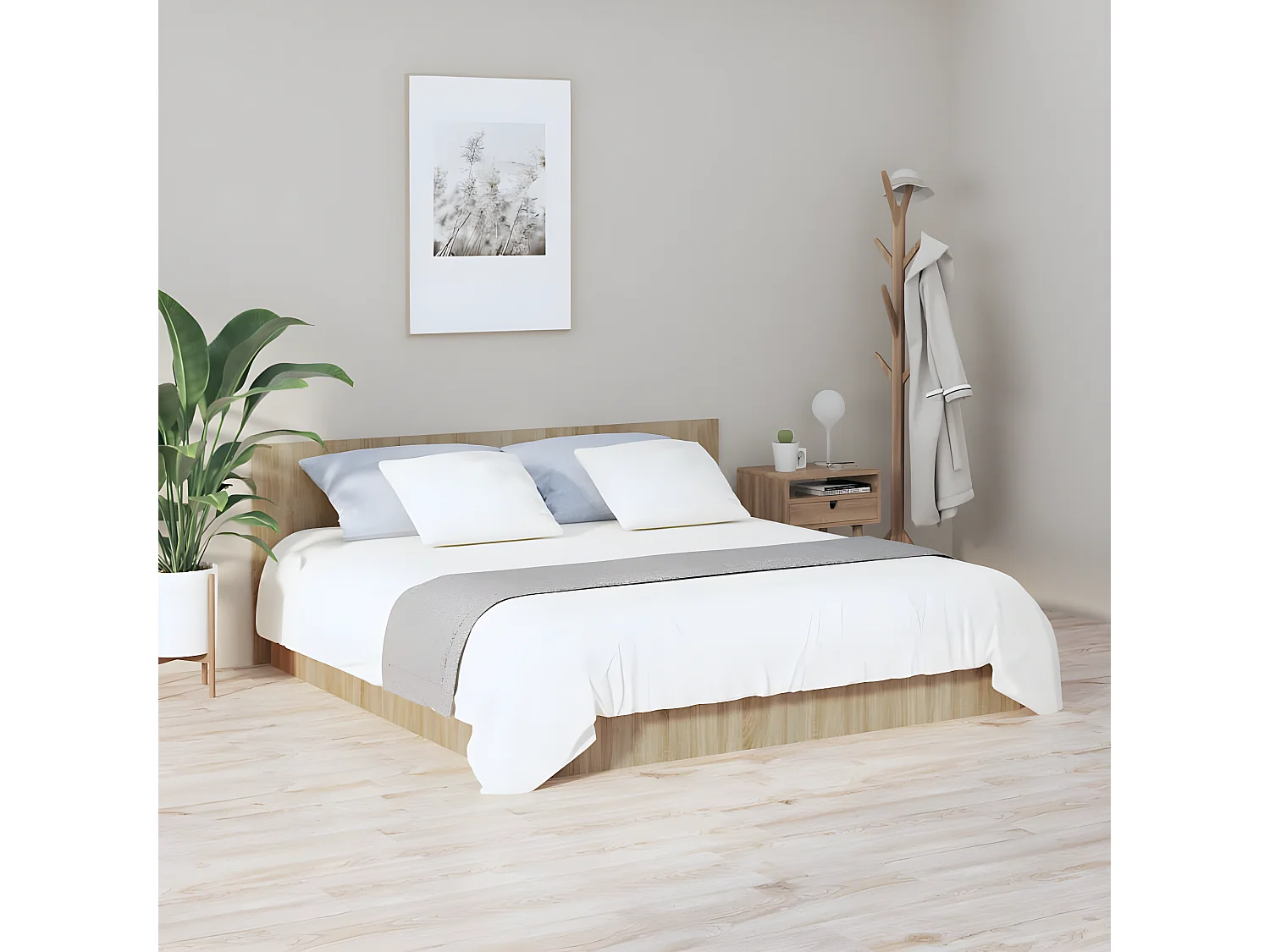 Cabeceira cama 200x1,5x80 cm derivados madeira carvalho sonoma